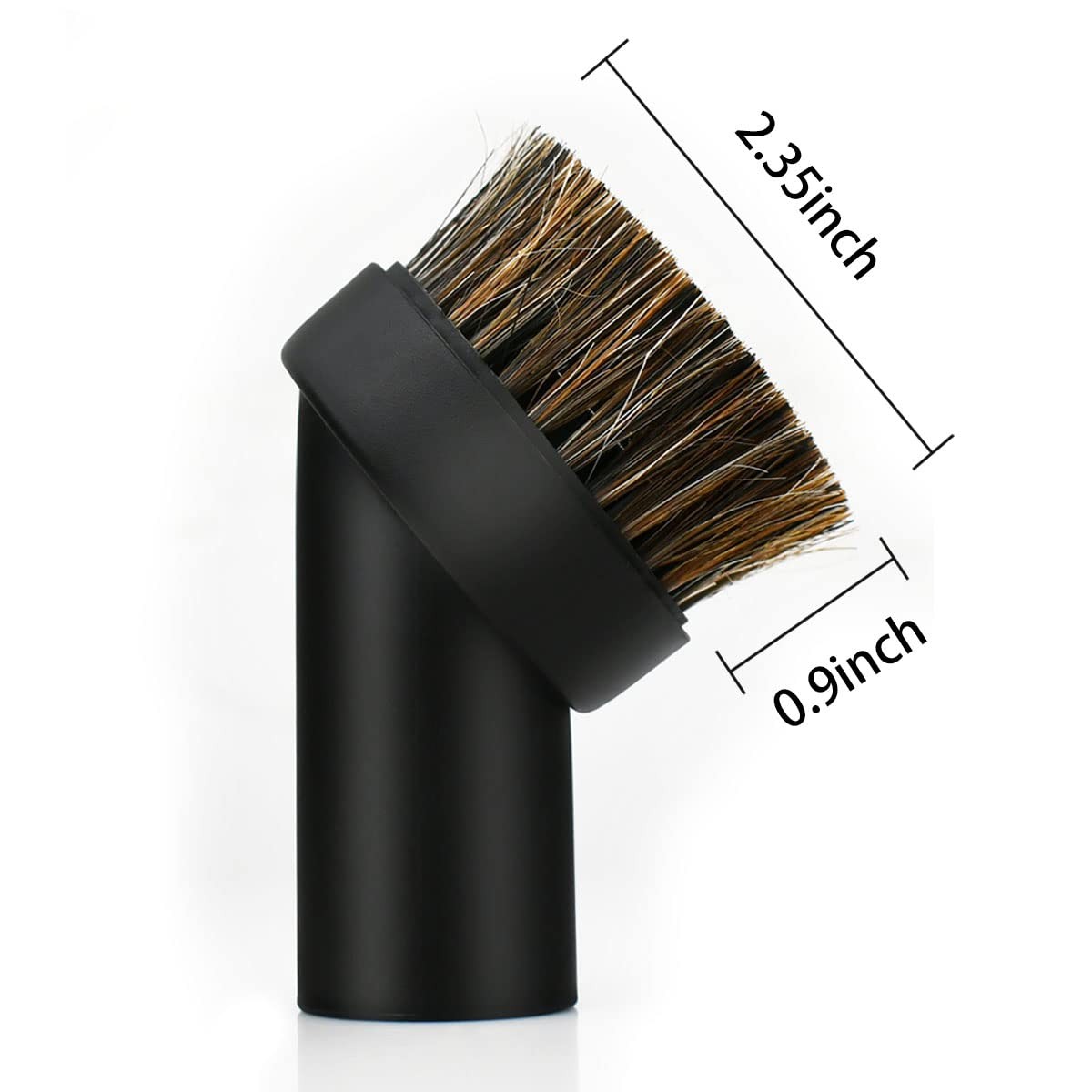 2 Pcs Black Round Dust Brush 25mm Horse Hair for 1.25 inches,