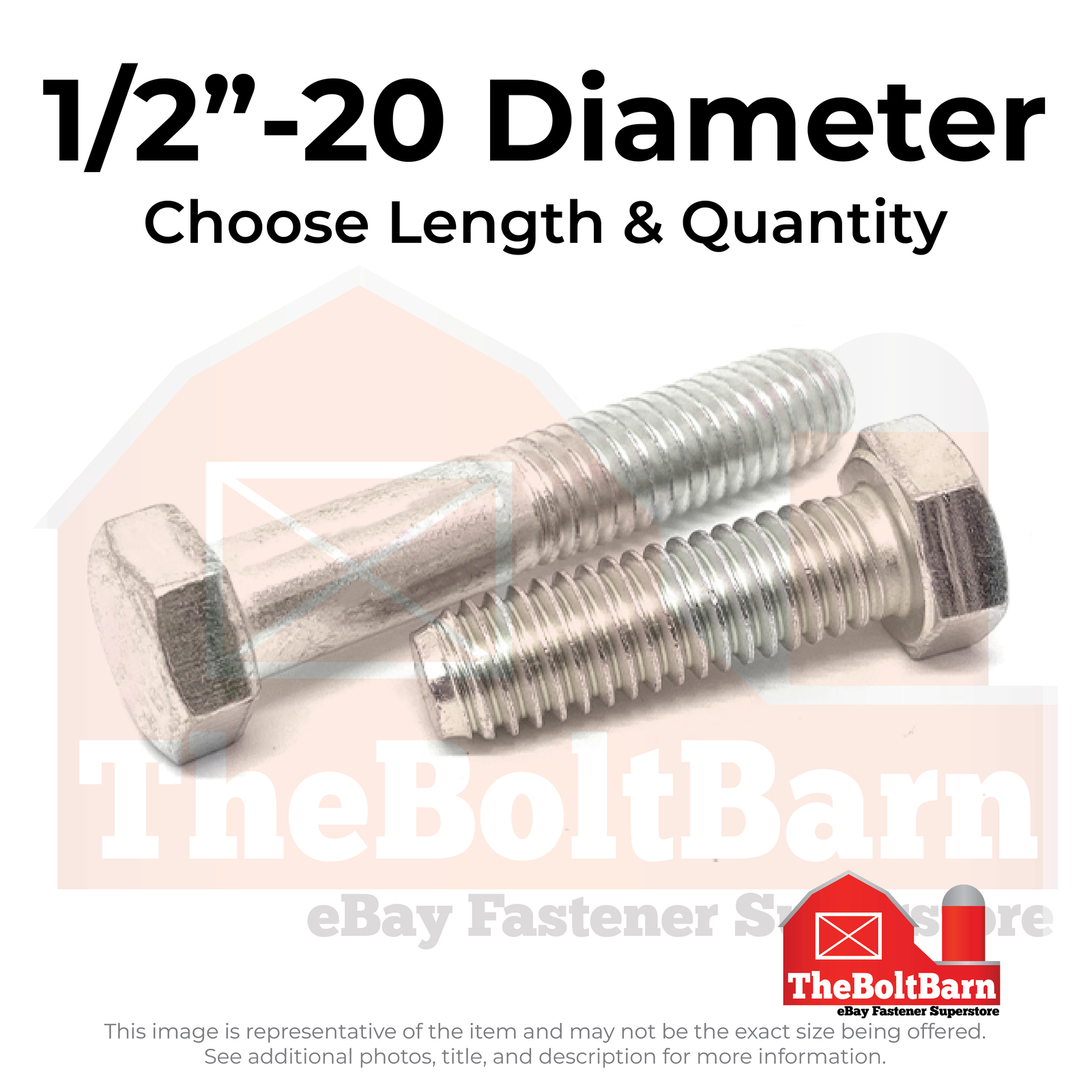 1/2″-20 316 Stainless Steel Hex Cap Screws (Choose Length & Qty)