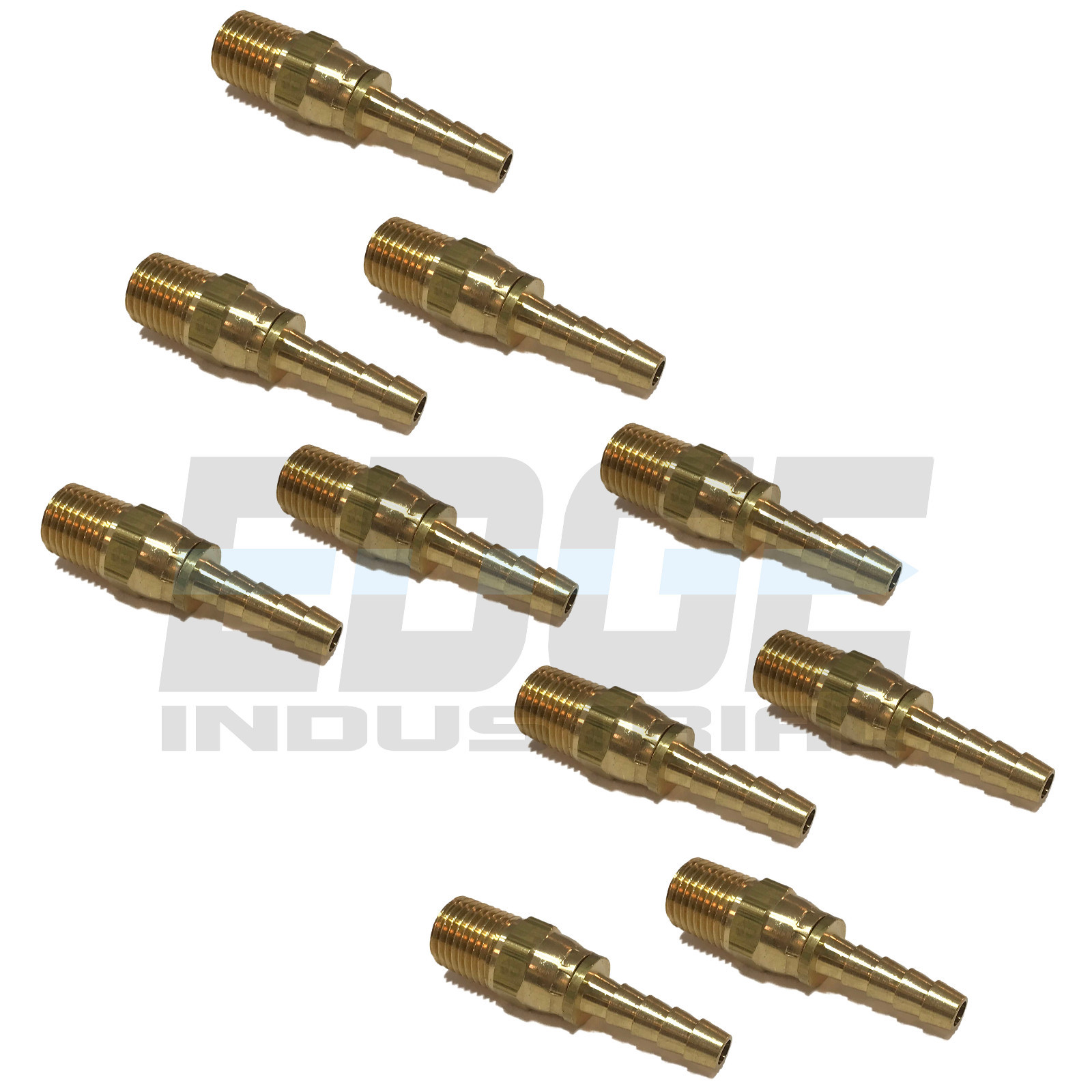 (10 PACK) 1/4 SWIVEL HOSE BARB X 1/4 MALE NPT Brass Fitting Gas Fuel Water Air