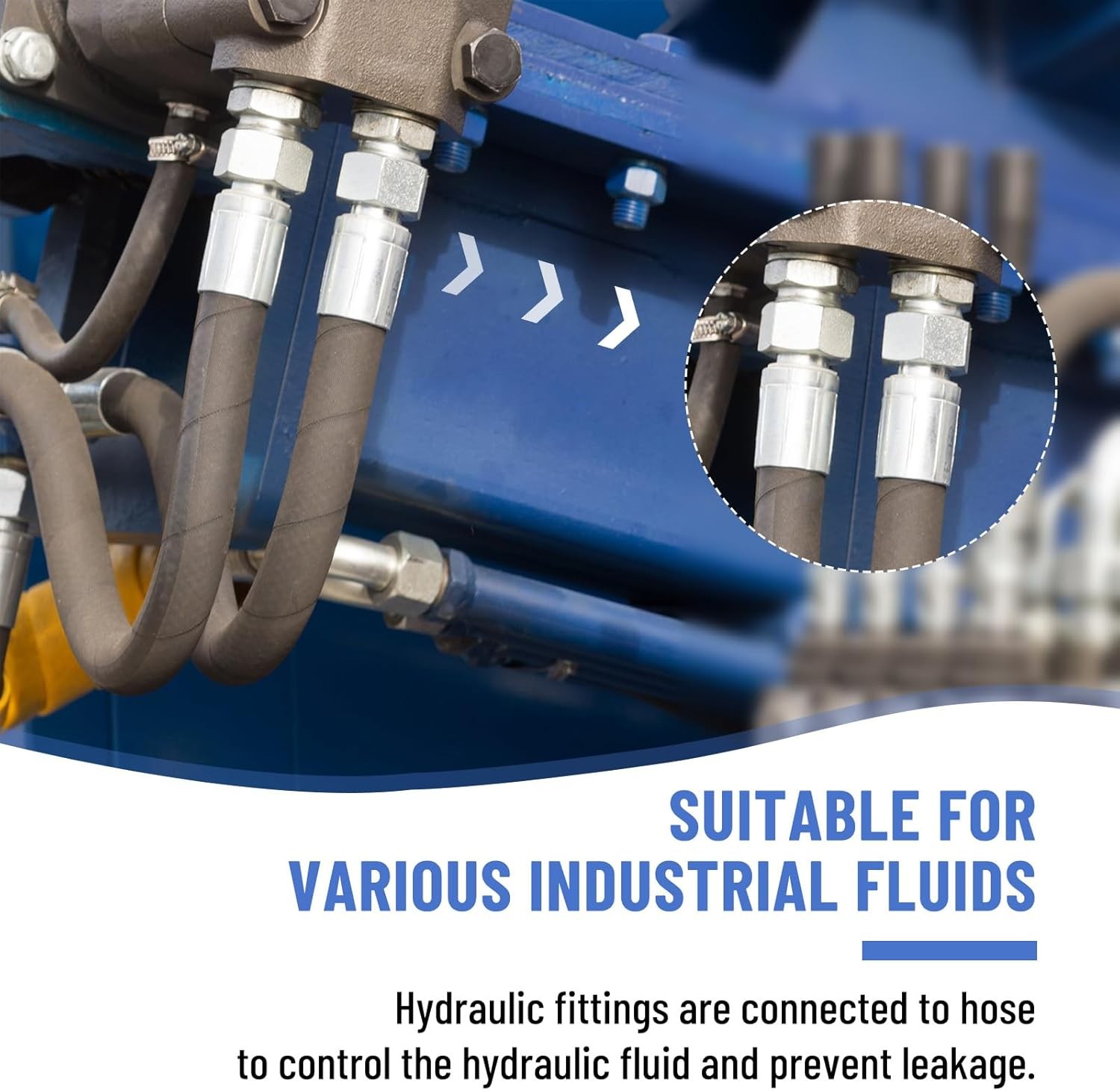 Racewill 12 Pack 3/8″ Hydraulic Hose Fittings, 3/8″ I.D. Hose x 3/8″ NPTF Male