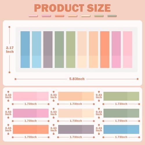 800 Pcs Book Tabs for Annotating Sticky Tabs Morandi Colors Writeable