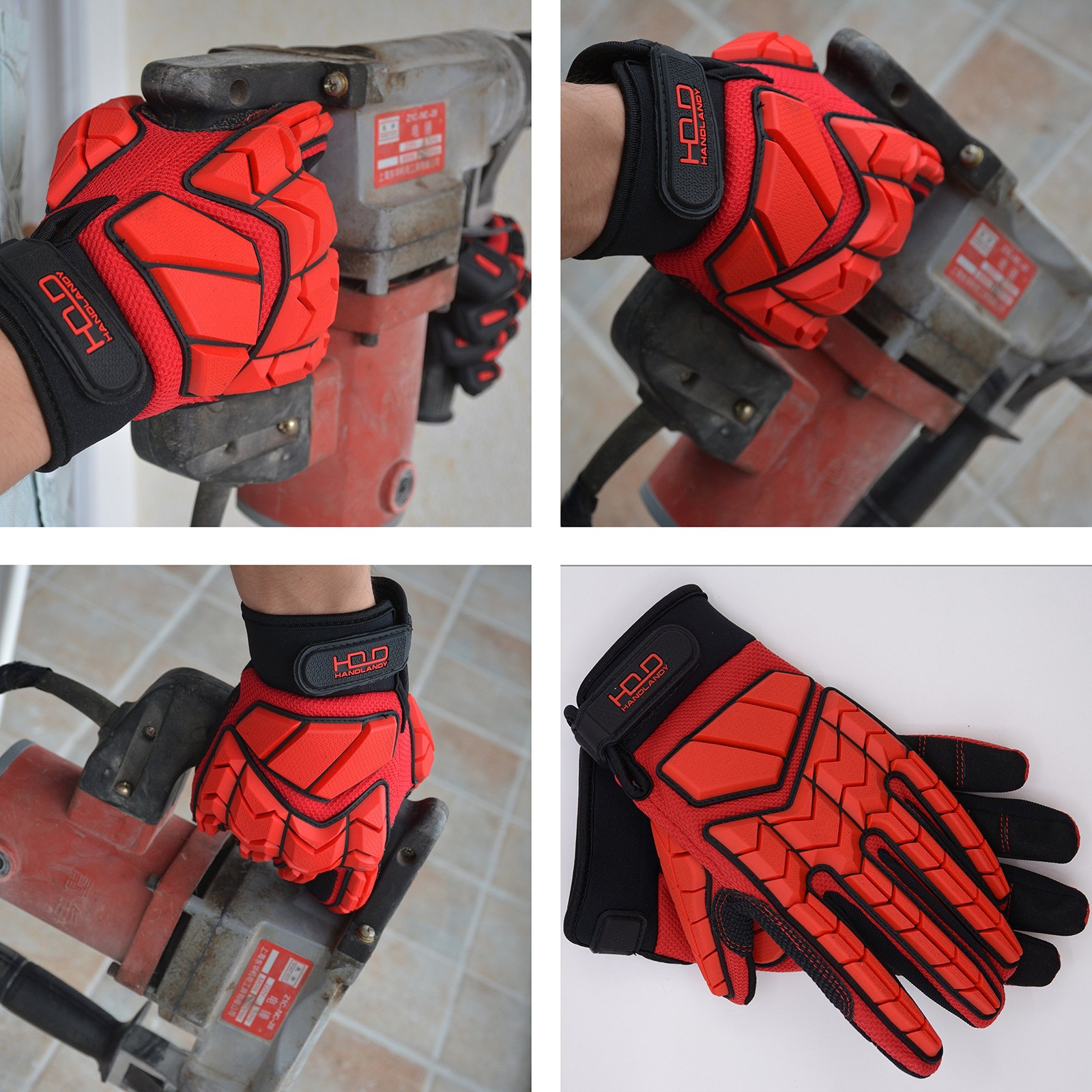 Anti Vibration Gloves, SBR Padding, TPR Protector Impact Gloves, Men Mechanic…