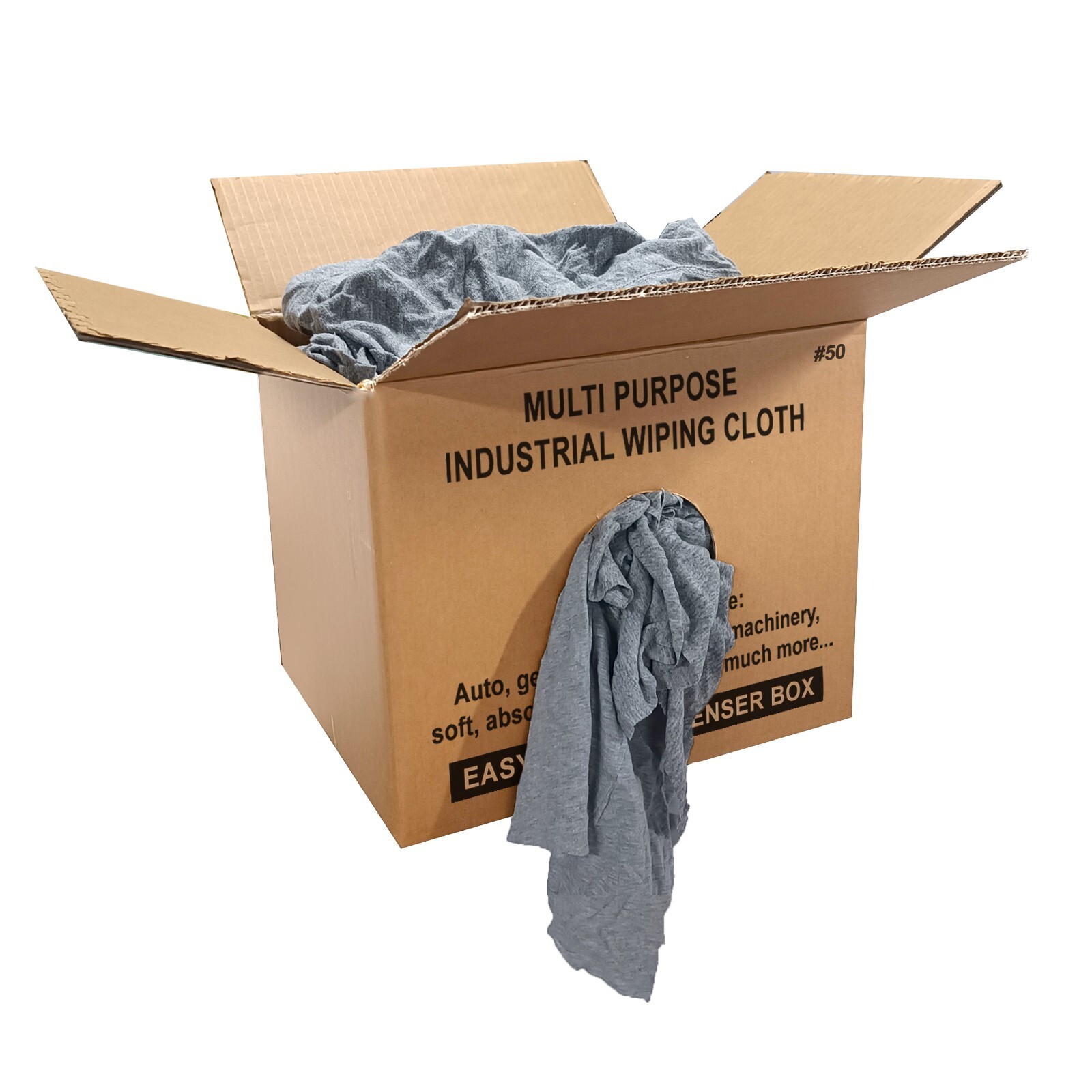 Gray Knit T-Shirt 100% Cotton Cleaning Rags 50 lbs. Box – Multipurpose Cleaning