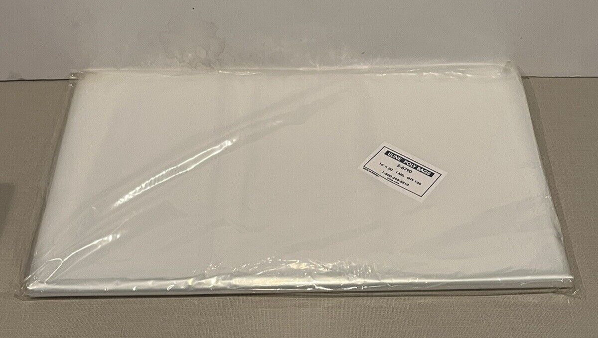 100 Clear 16 x 20 Flat Poly Bags open top Plastic Packing Uline best 1 MIL thick
