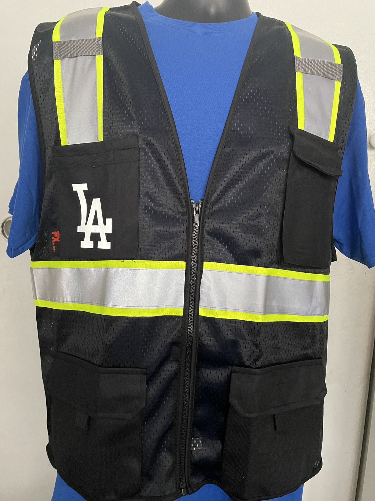 ⚾🦺LOS ANGELES DODGERS SAFETY PPE VEST W/SILVER REFLECTIVE LOGO M/L/XL/2XL-4XL