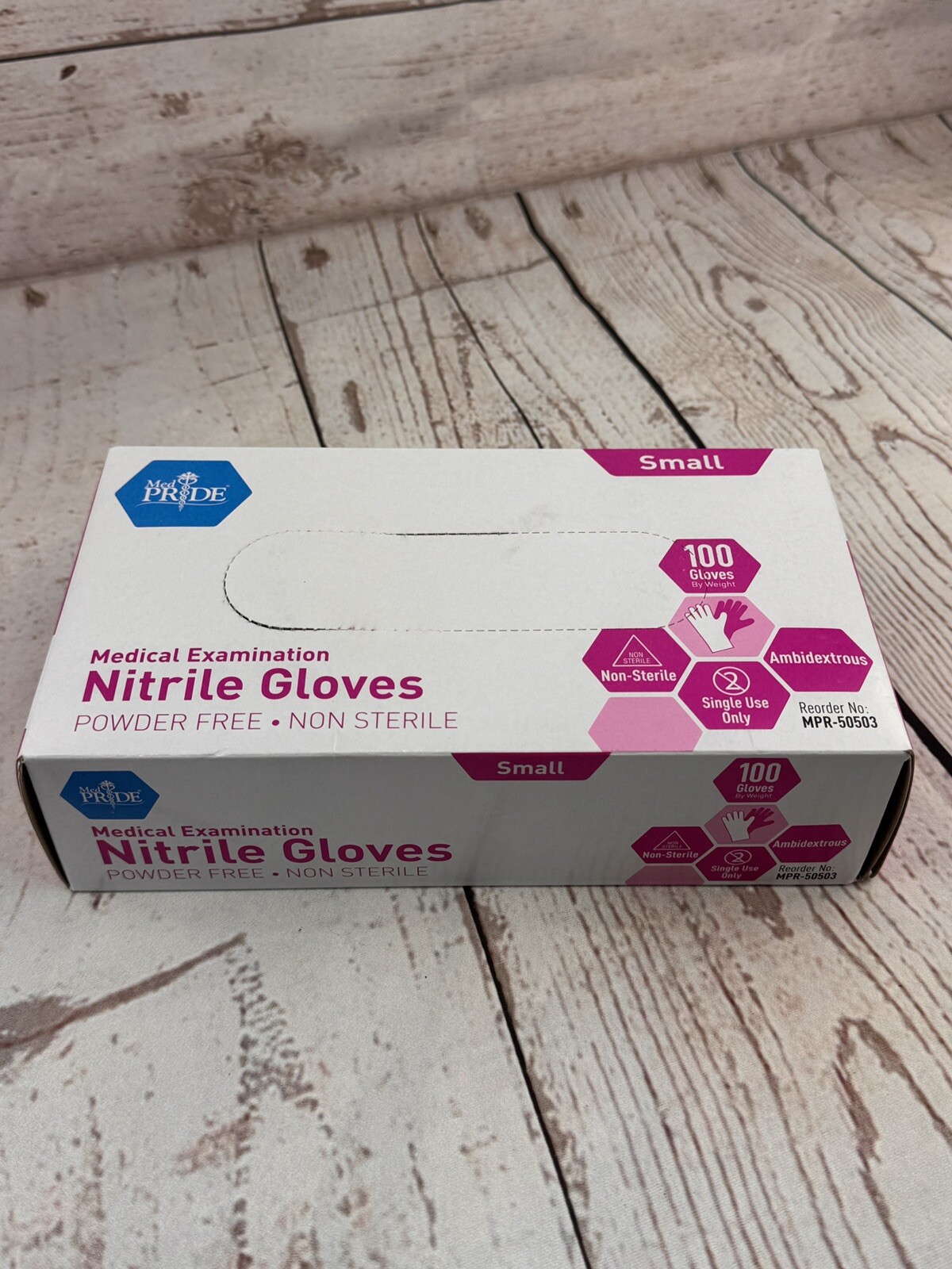 MedPride Powder-Free Nitrile Exam Gloves, small – 100 Count