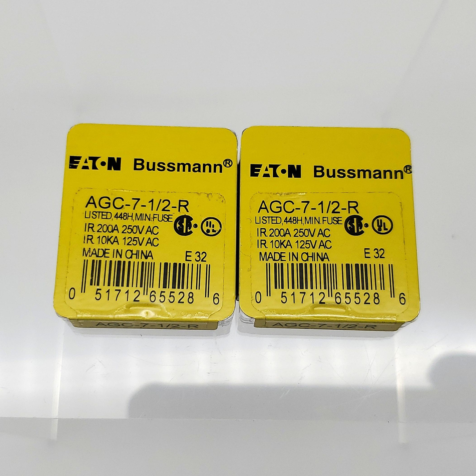 Bussmann AGC-7-1/2-R Fuses 7.5A 250V Fast Acting Glass Pack of 10