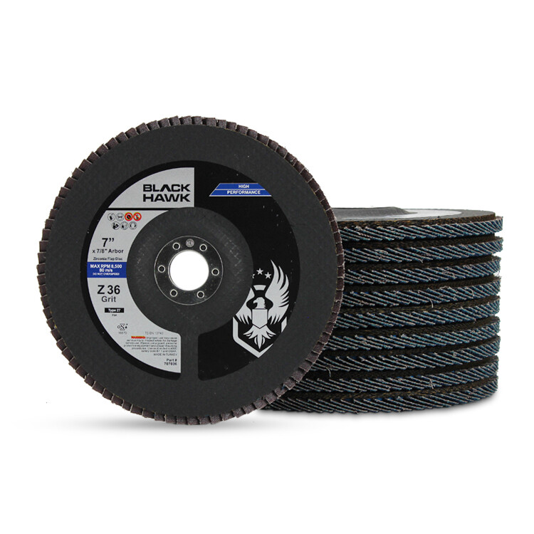 10 Pack – 7″ x 7/8″ 60 Grit Zirconia Flap Discs Sanding and Grinding Wheels T27