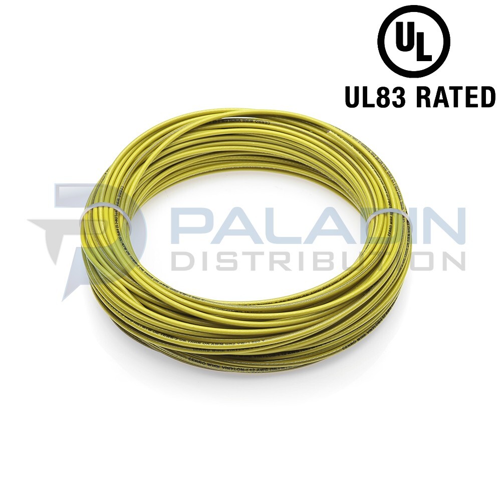 #14 AWG Gauge 600V THHN Stranded Copper Wire UL Listed – Yellow 100FT