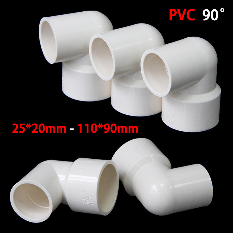 PVC 90° Elbow Reducing Pipe Fitting Reducer Socket Coupling I.D. 20-110mm White