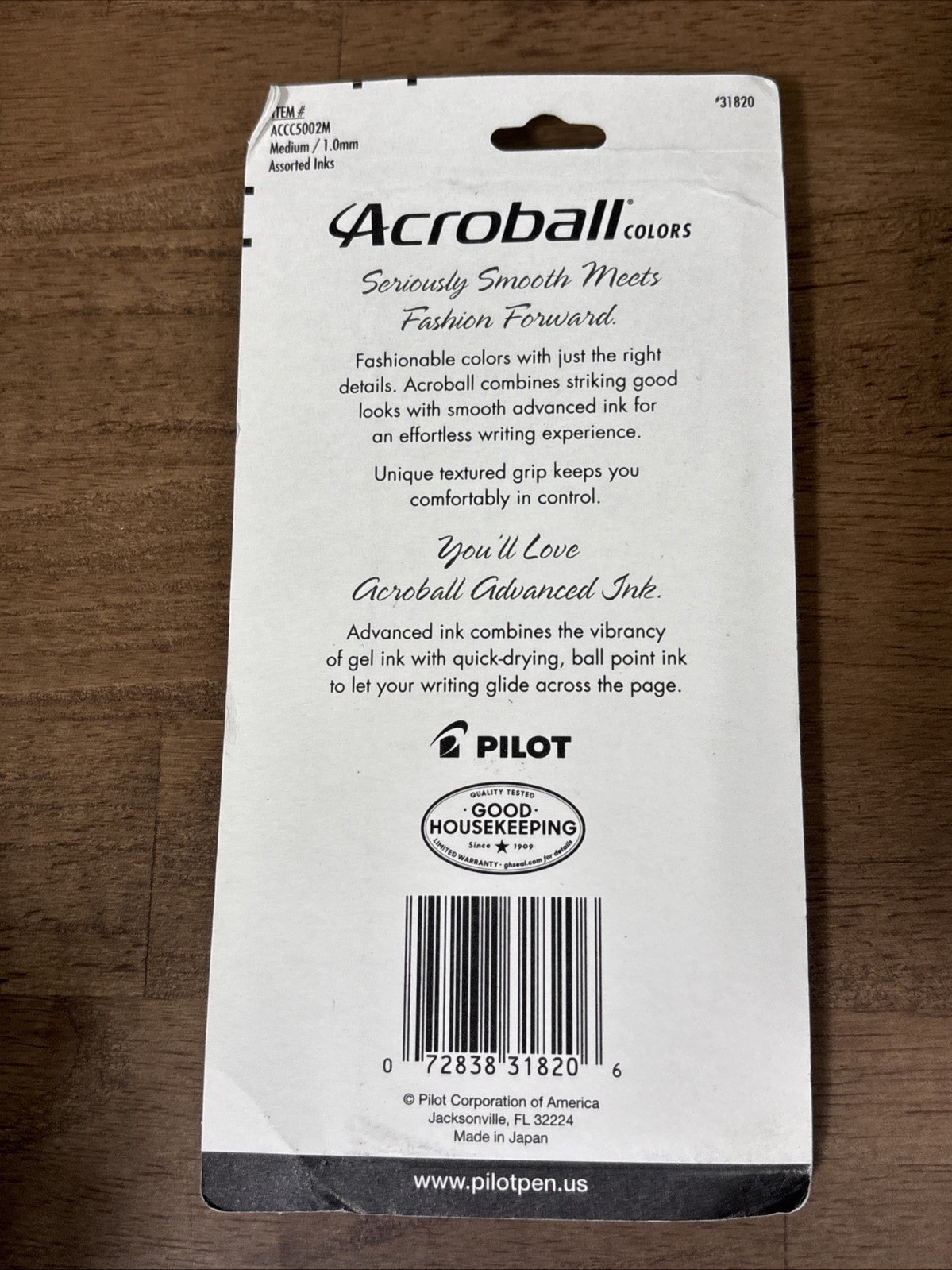4 Packs Pilot Acroball Medium Point Ink Pens Assorted Colors 5pk #31820