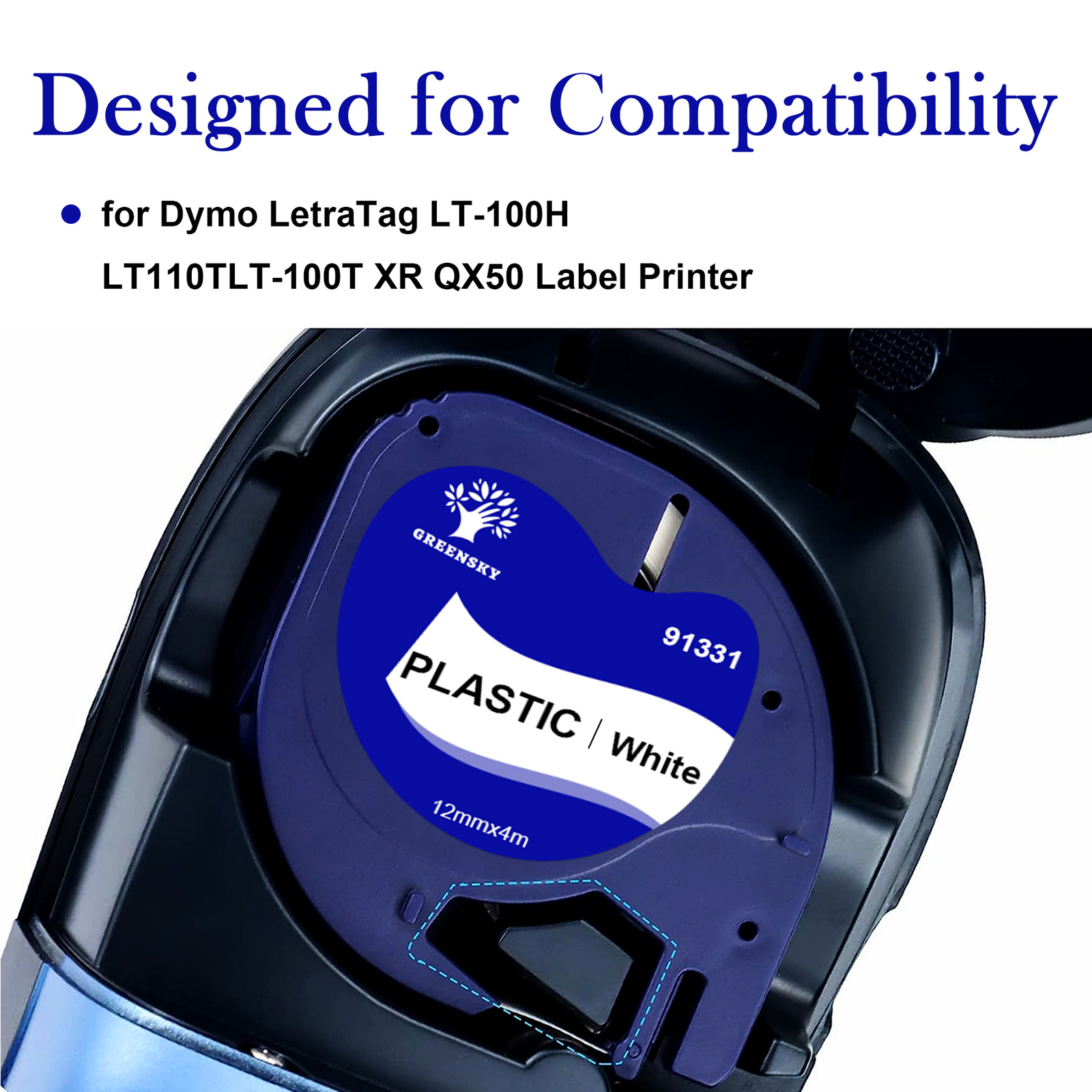 10PK Compatible Dymo LetraTag Refill 91331 Plastic 1/2” Label Tape LT-100H QX50