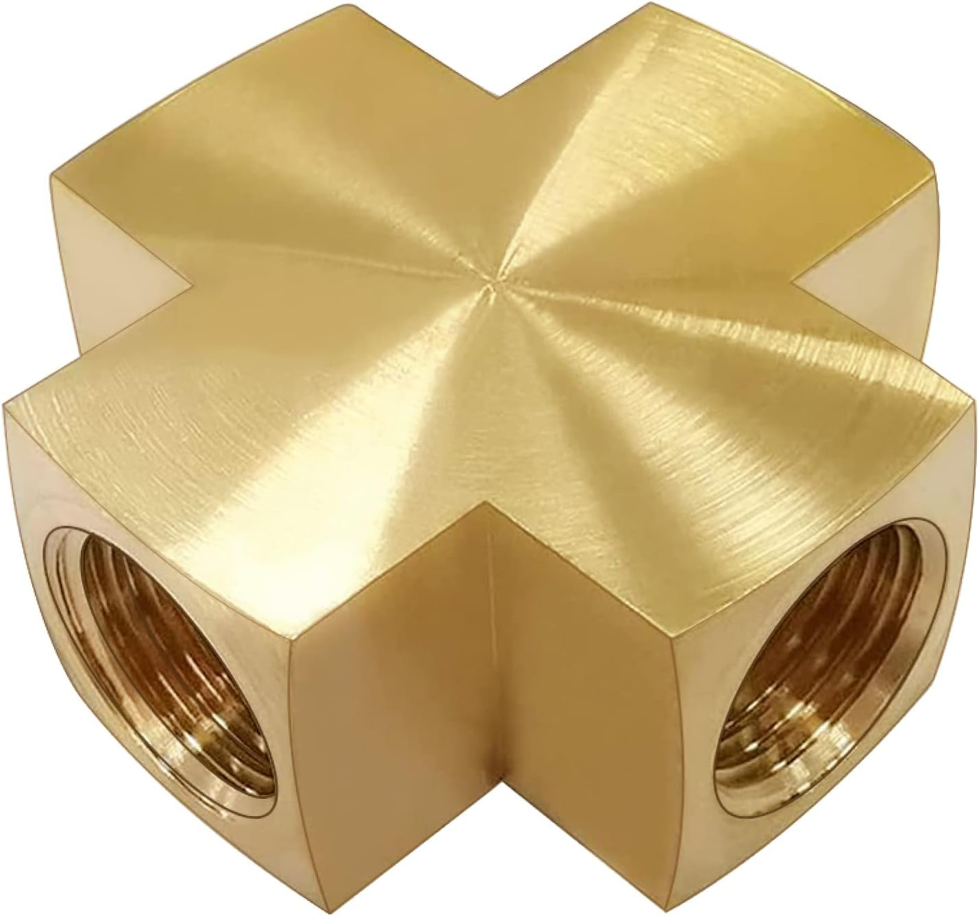 1/4 X 1/4 X 1/4 X 1/4 Inch NPT Female Thread Cross Pipe Fitting Barstock Cross
