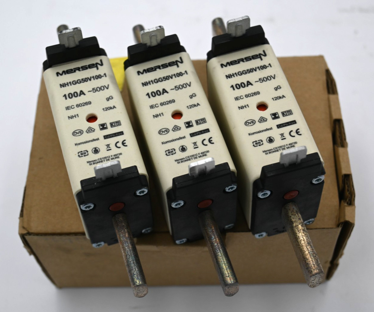 MERSEN NH1GG50V100-1 FUSE 100A~500V W215184 BOX OF 3PCS