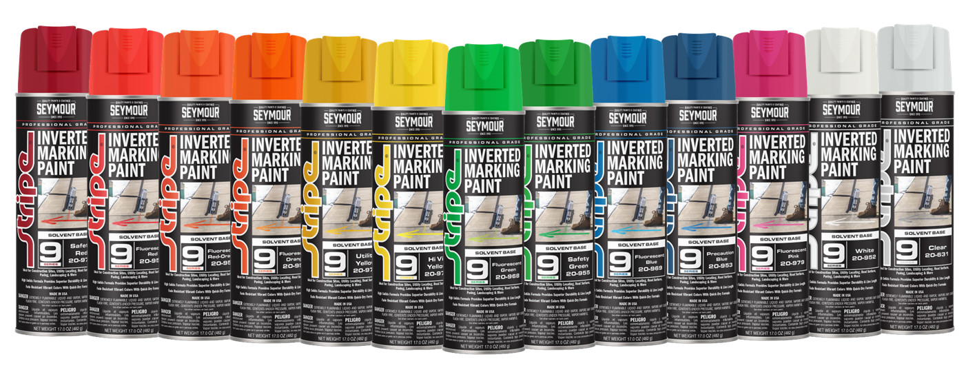 12PK Seymour 20-652 Inverted White Landscaping Construction Marking Paint 17 oz