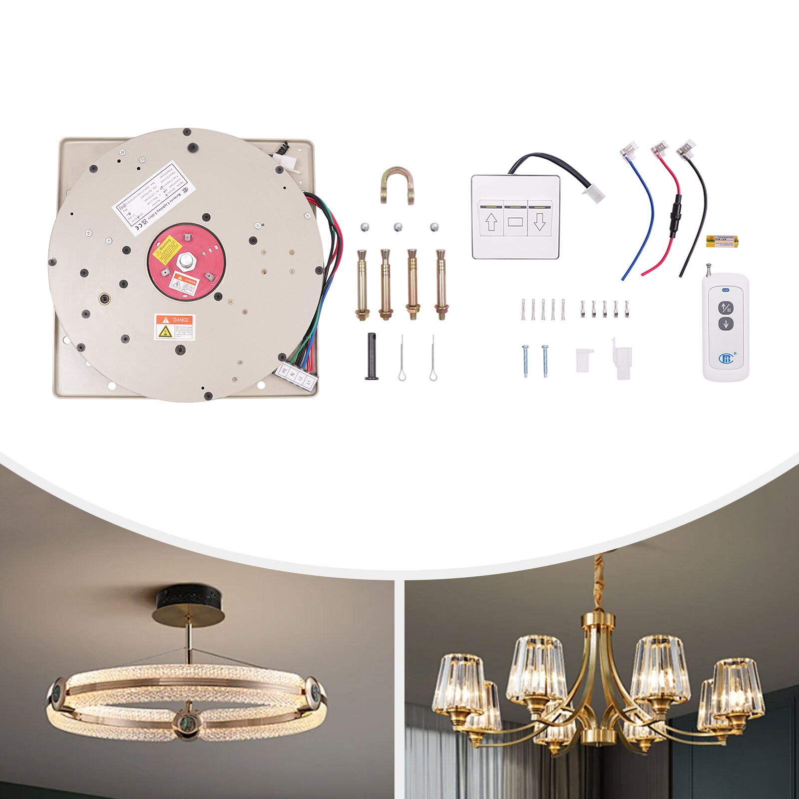 110lbs Electric Chandelier Hoist Lifter Pendant Lamp Lifting Hoist System 50kg