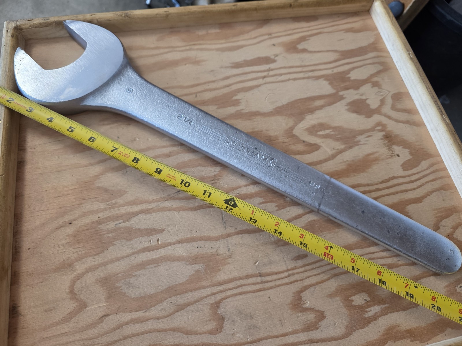 Williams Superrench 2-1/4 in Heavy Open End Engineers Machinist Wrench 1013A