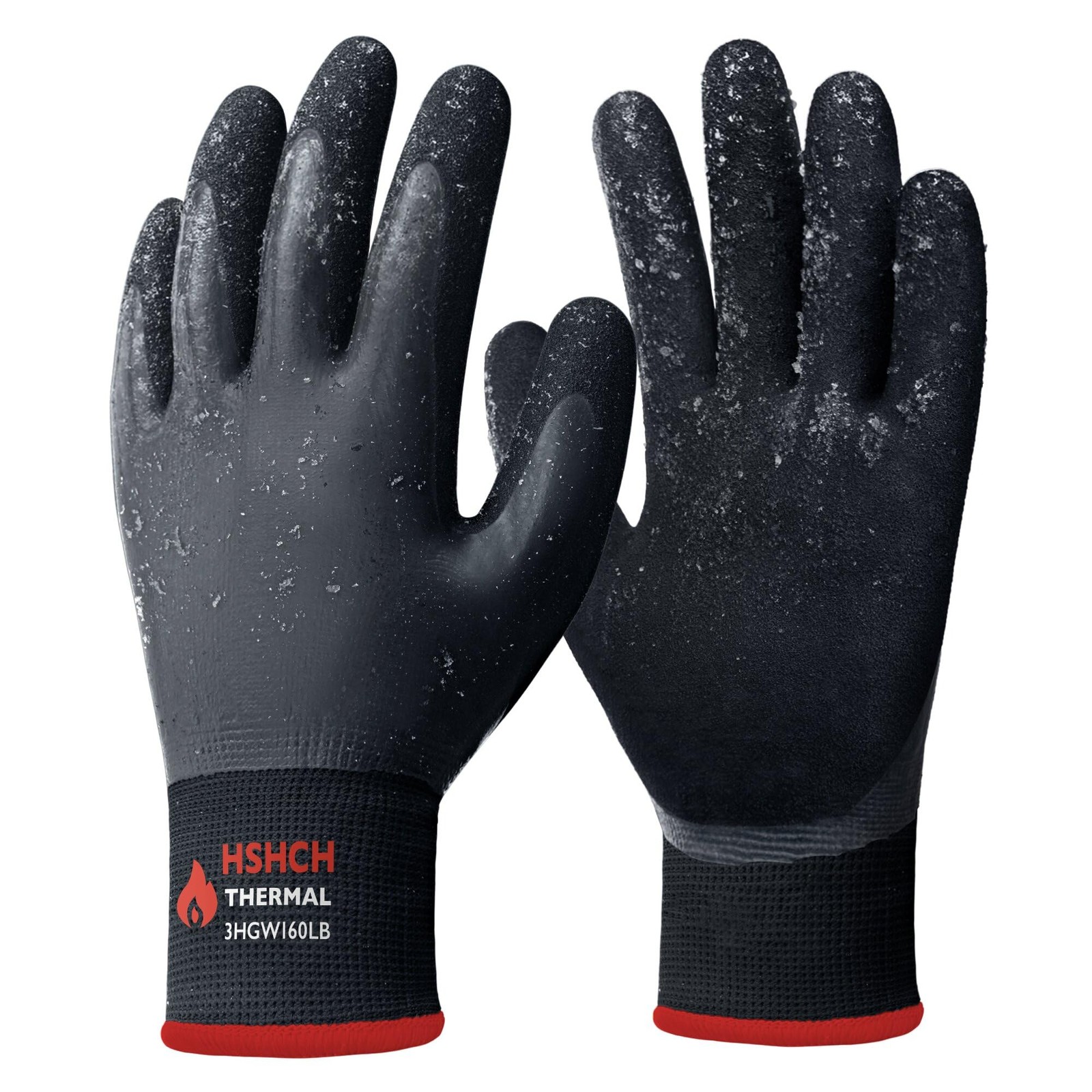 Waterproof Winter Work Gloves for Men and Women with Grip, Rubber Coated Ther…