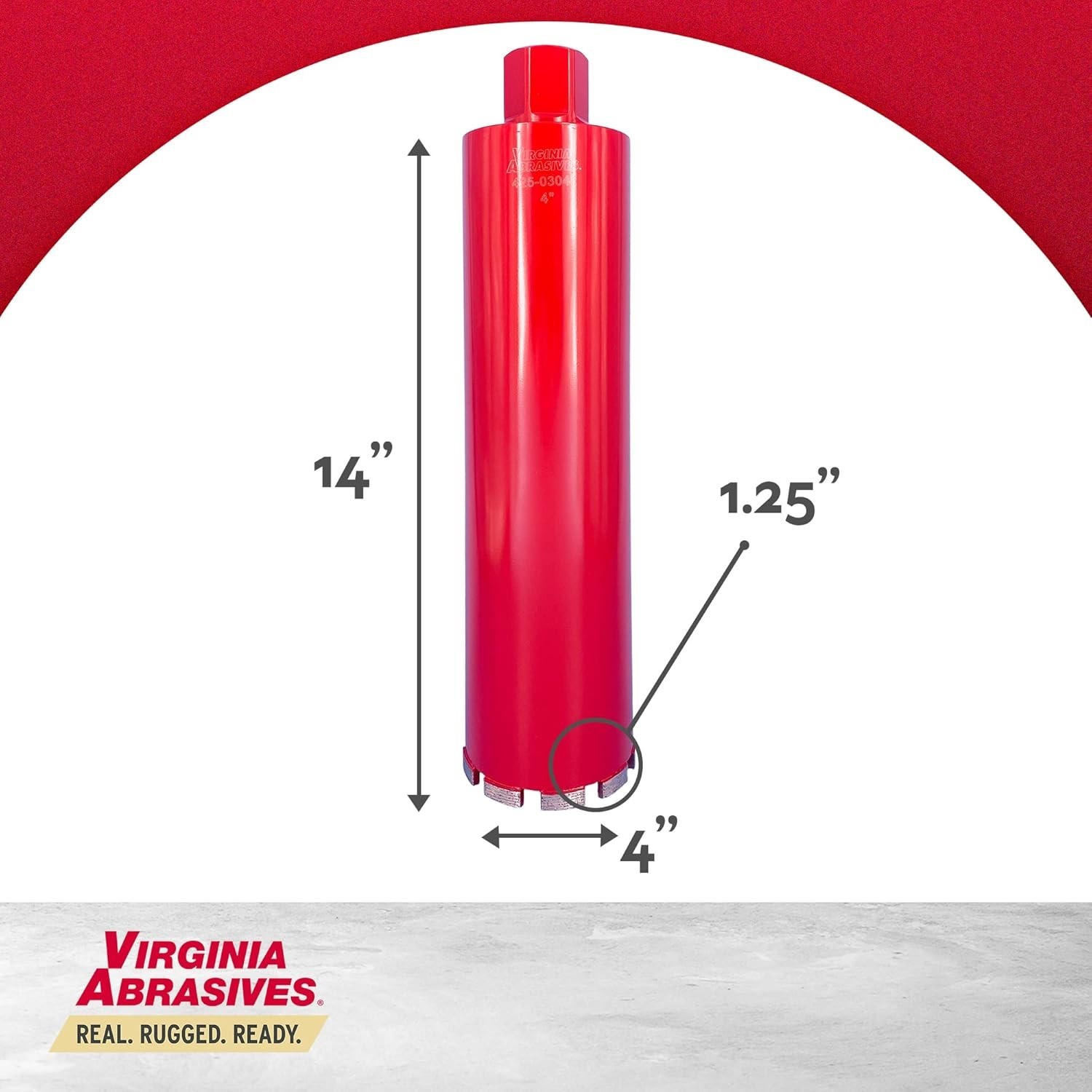 Virginia Abrasives 425-03041 (4″x14″ Core Drill Bit) NEW IN BOX
