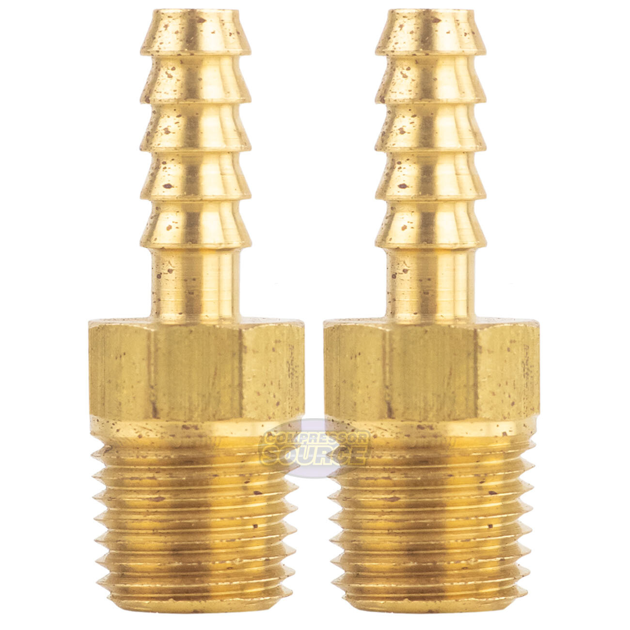 Brass Hose Barbs 1/4″ Male NPT for 1/4″ ID Hoses Barbed Fitting Air Fuel 2 Pack