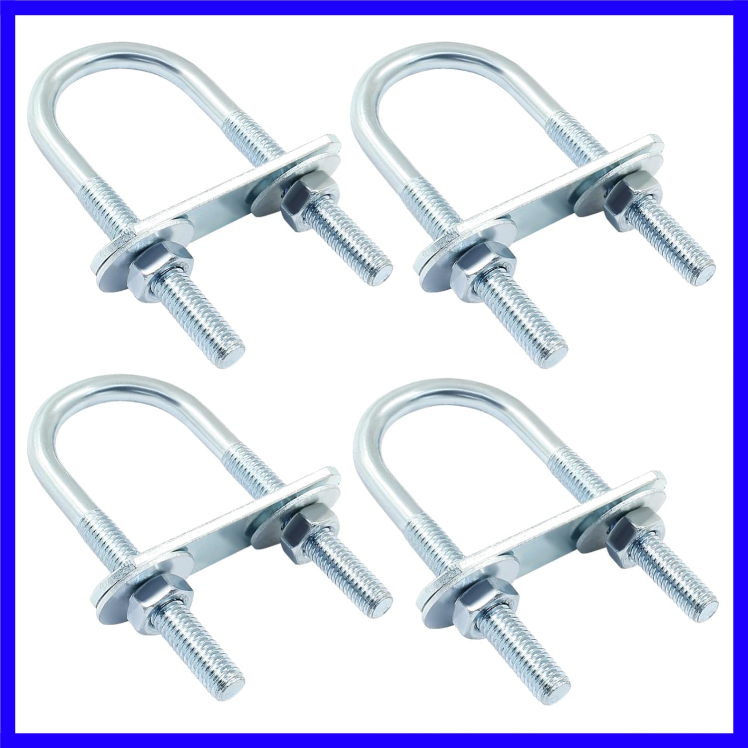 M6 U Bolts, 1 Inch Wide, 25mm x 70mm, 4 Sets | Round U-Bolts, Frame Plates, N…
