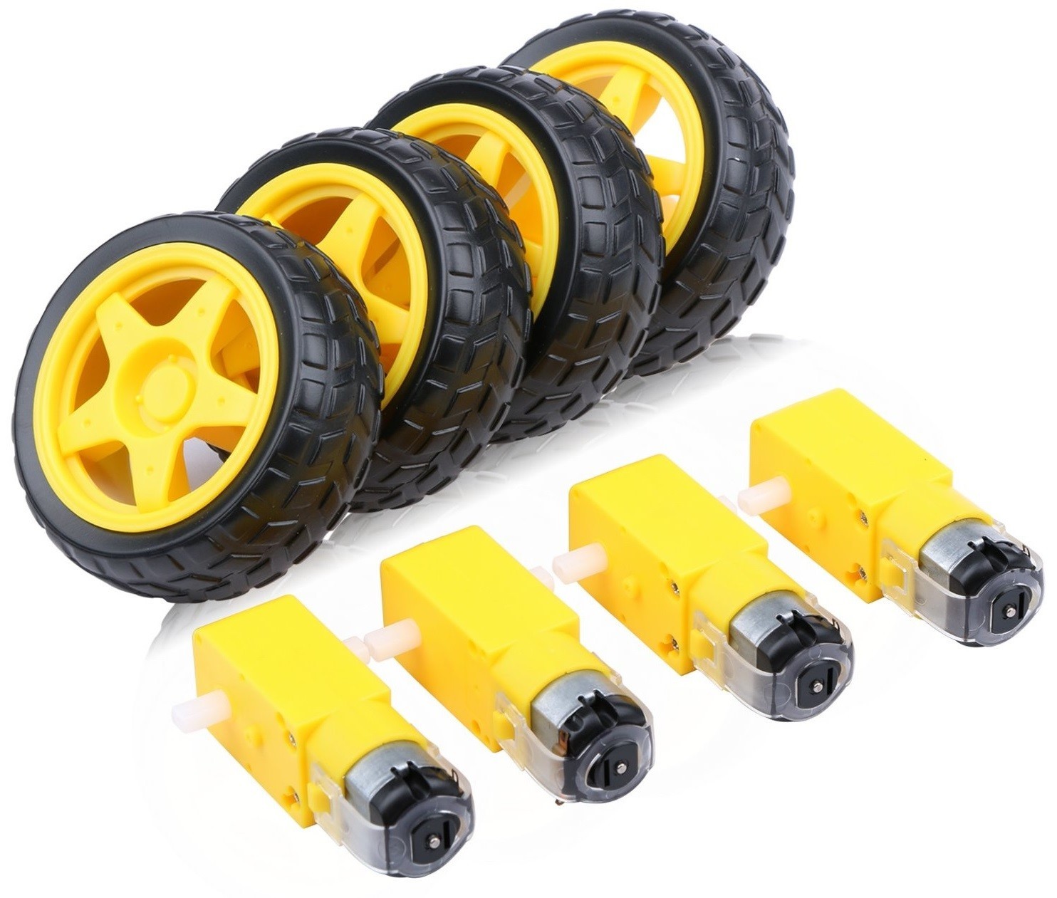 TT Motor DC Electric (4) Motors & Wheels 3V-6V Geared Motor Gearbox AA1