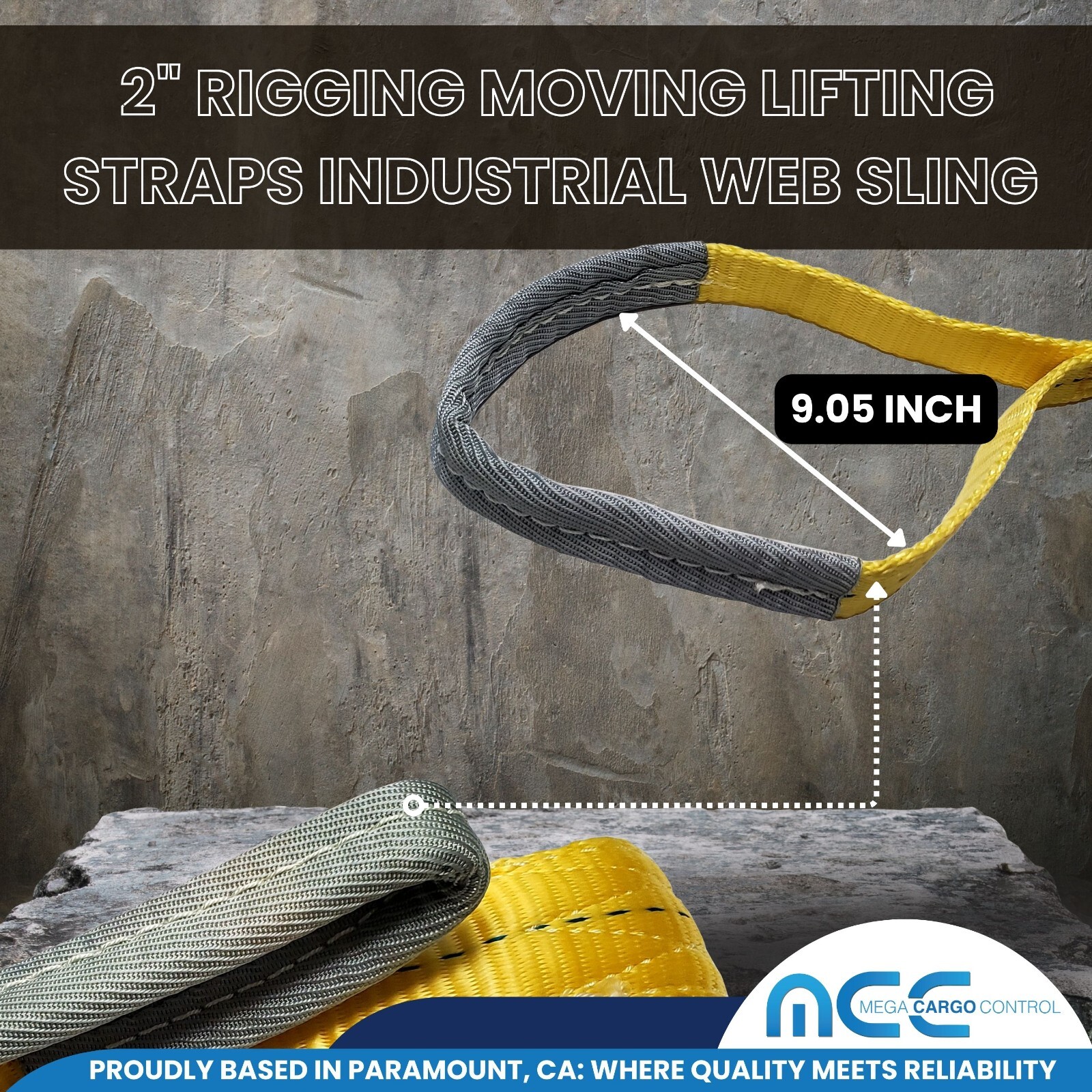 10 Pack Heavy Duty 2-Ply 2″ x 3ft Polyester Web Sling Lifting Strap WLL 6200 lbs