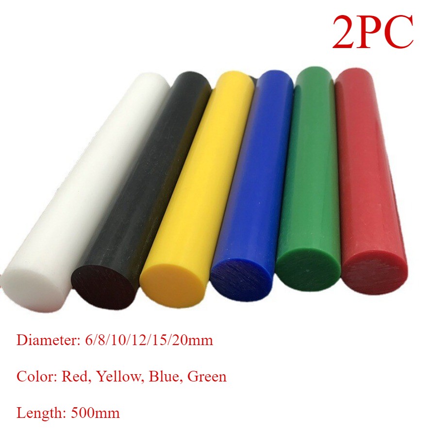 2PC POM Rod Blue Red Yellow Green White Black Hard Plastic Polyoxymethylene