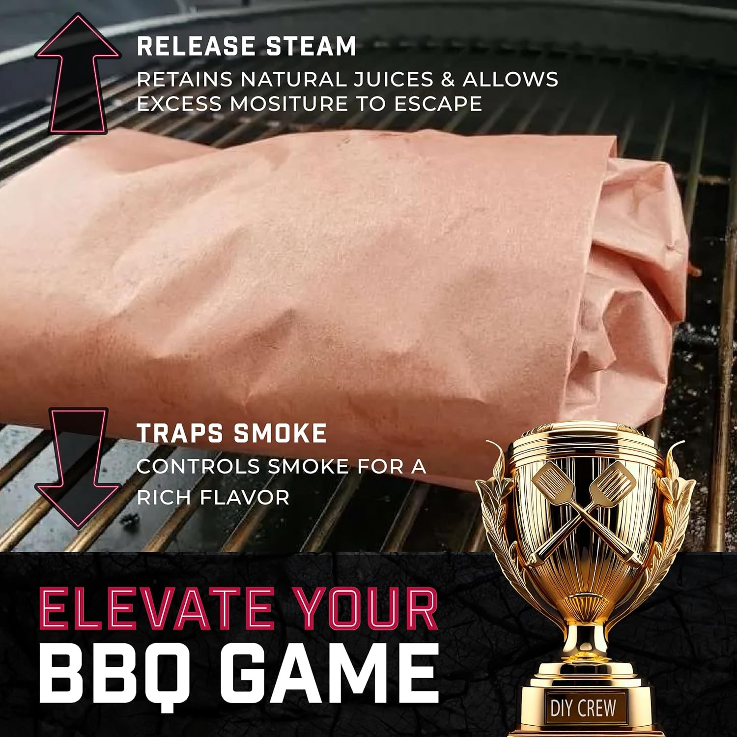Pink Butcher Paper Roll 24″ x 200′ Food-Grade for BBQ and Smoking Meat