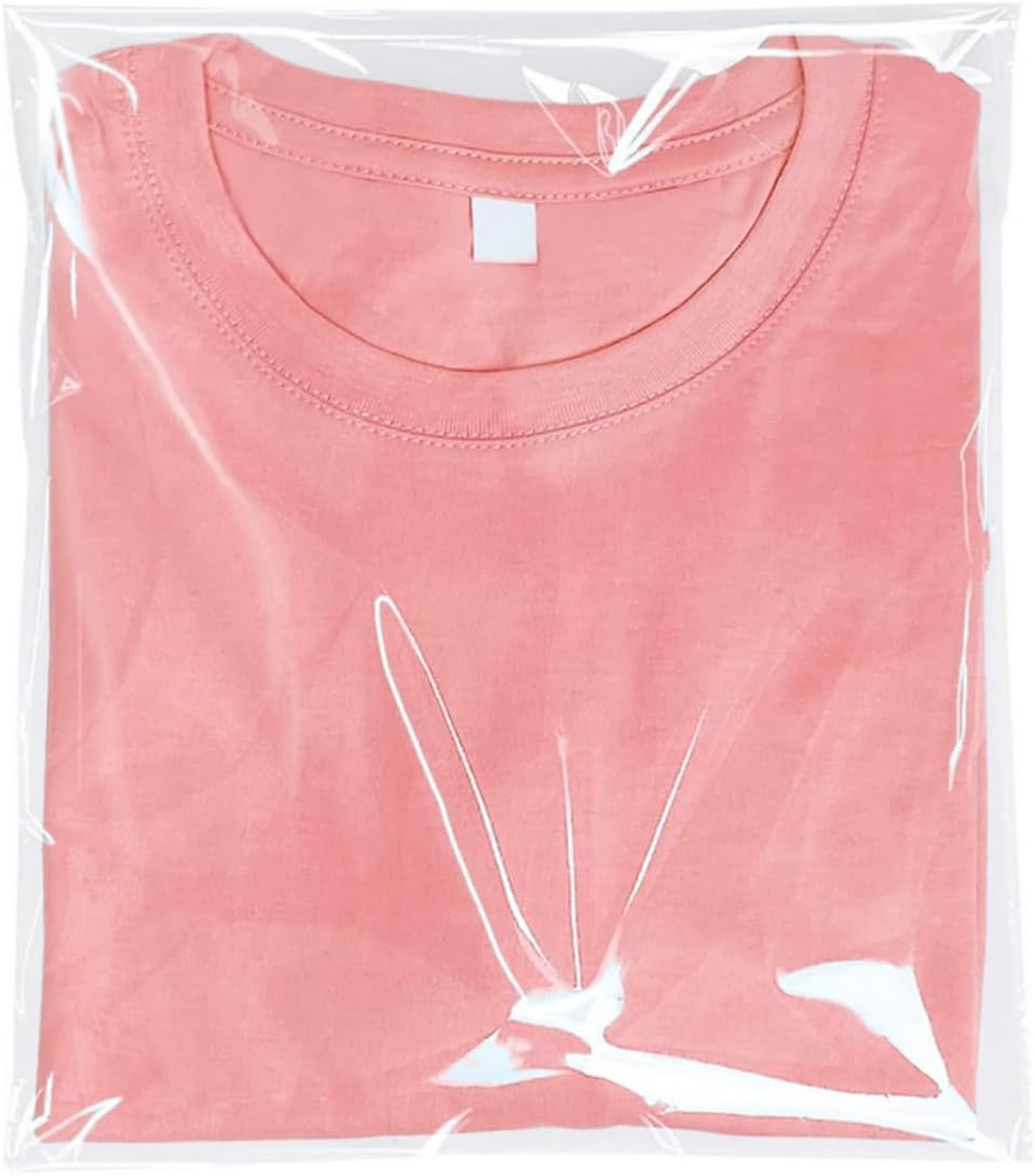 100 Pieces (9X12 Inch) Clear Plastic Bags for Packaging, Clothing & T-Shirts Str