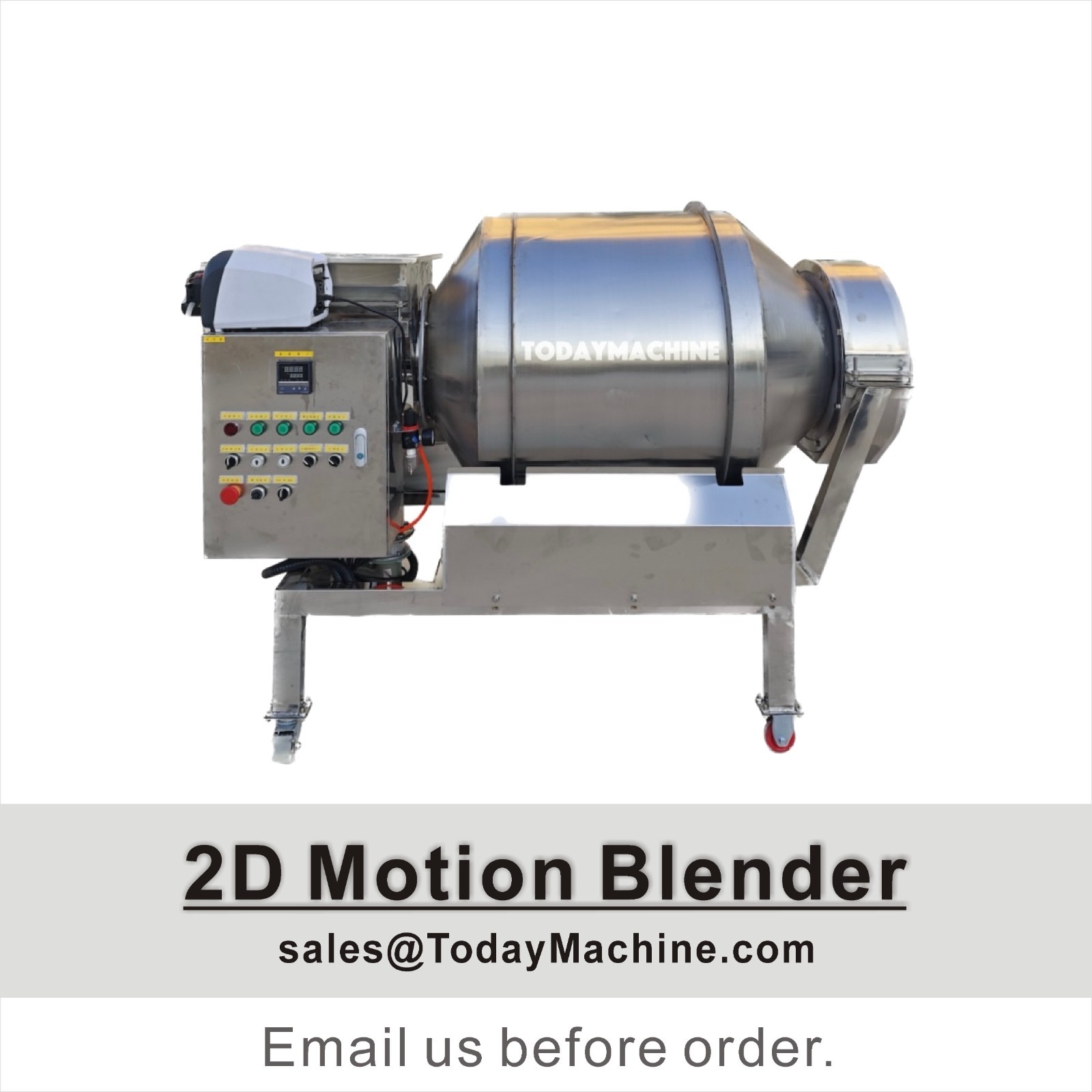 Industrial Stainless Steel 2D Rotary Drum Batch Mixer for Dry Powder