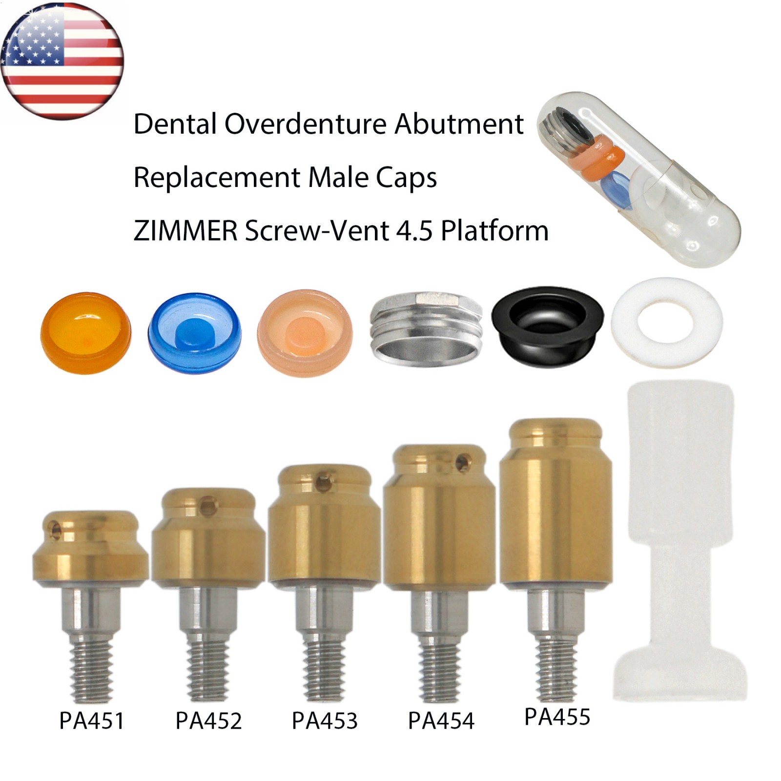 US Dental Zest Locator Abutment for Zimmer Screw-vent 4.5 Internal-Hex Platform