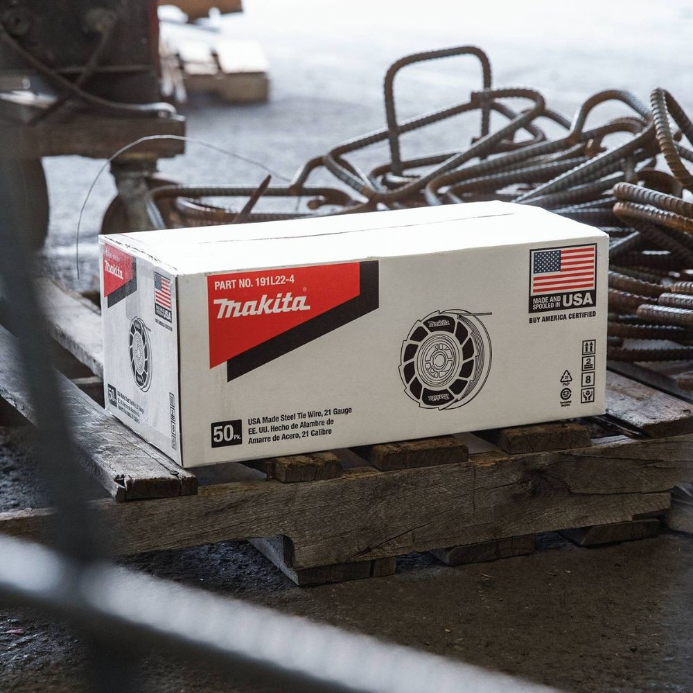 Makita 191L22-4 USA Made Steel Tie Wire, 21 Ga, 50/pk