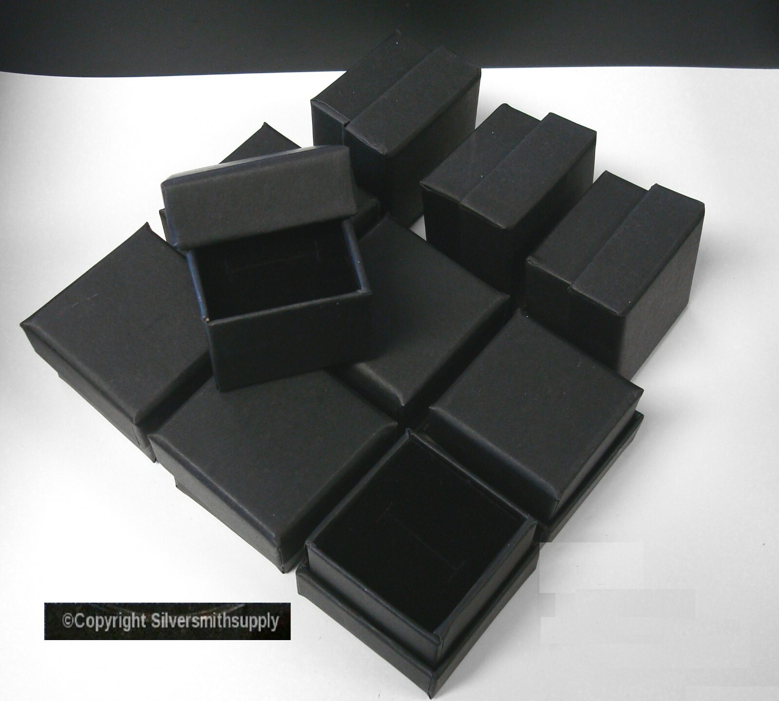 Ring Box jewelry displays 10 Matte Black 2″ cardboard ring gift boxes JD041