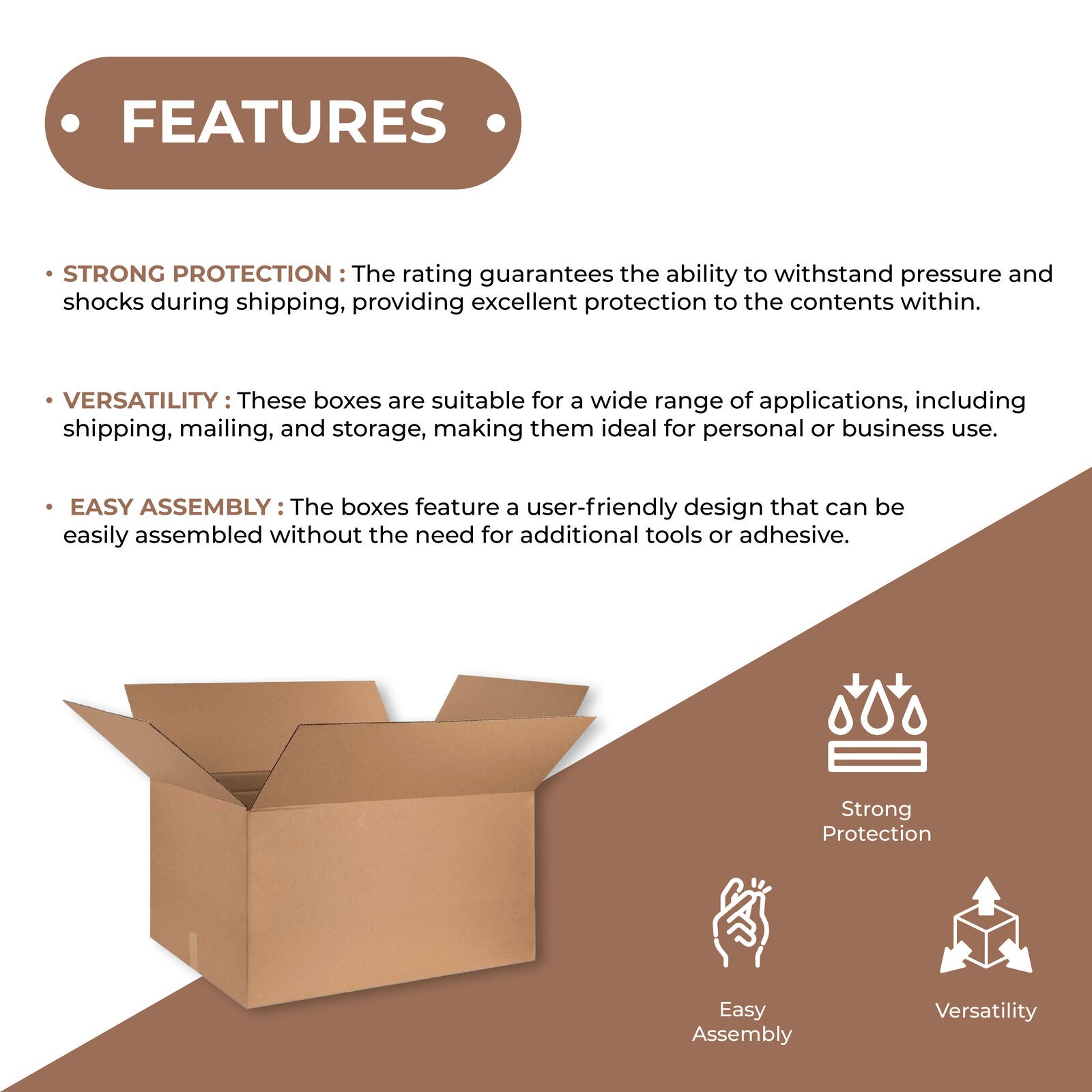 18 x 16 x 12″ Corrugated Boxes ECT-32 Brown Shipping/Moving Boxes 25/Bundle