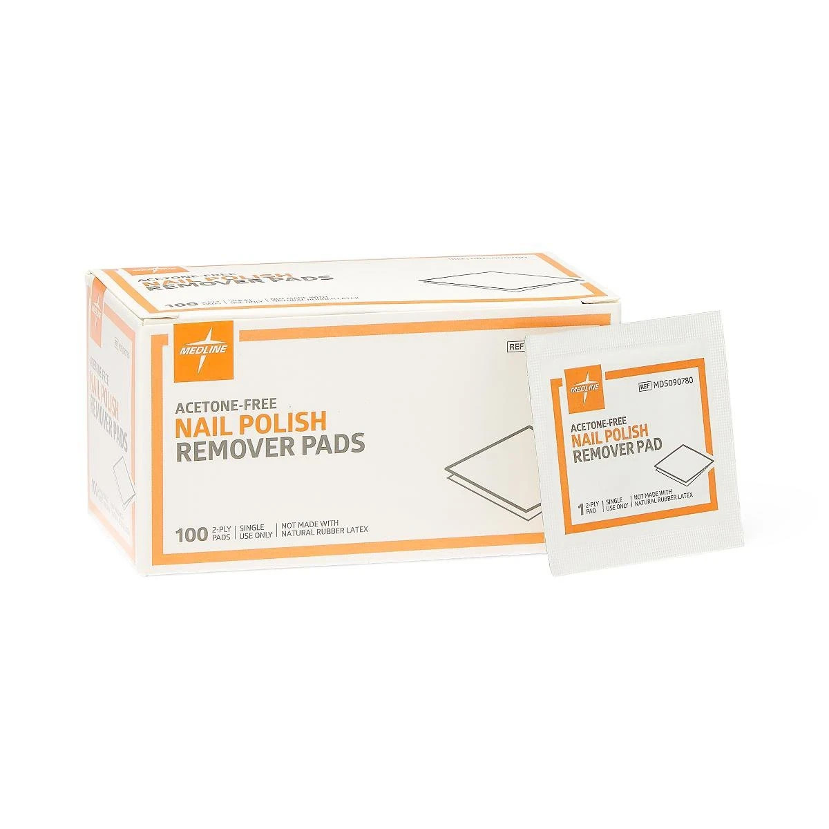 Medline MDS090780 – Nail Polish Remover Pads 100/Bx – 3Bx/Lot (300 Pads)