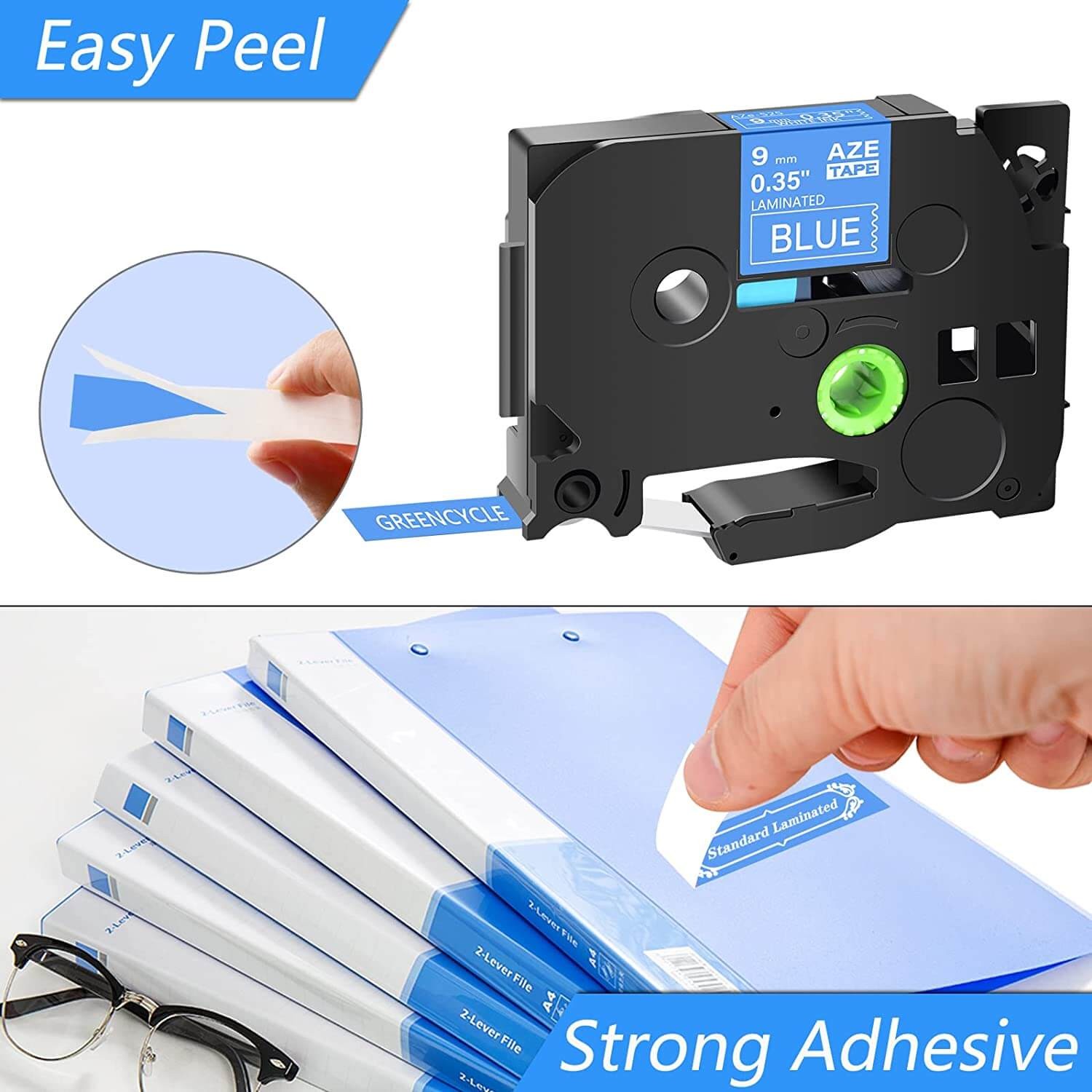 10x TZ-531 TZe-531 Black on Blue 12mm Label Tape Fit For Brother PT-D200MA