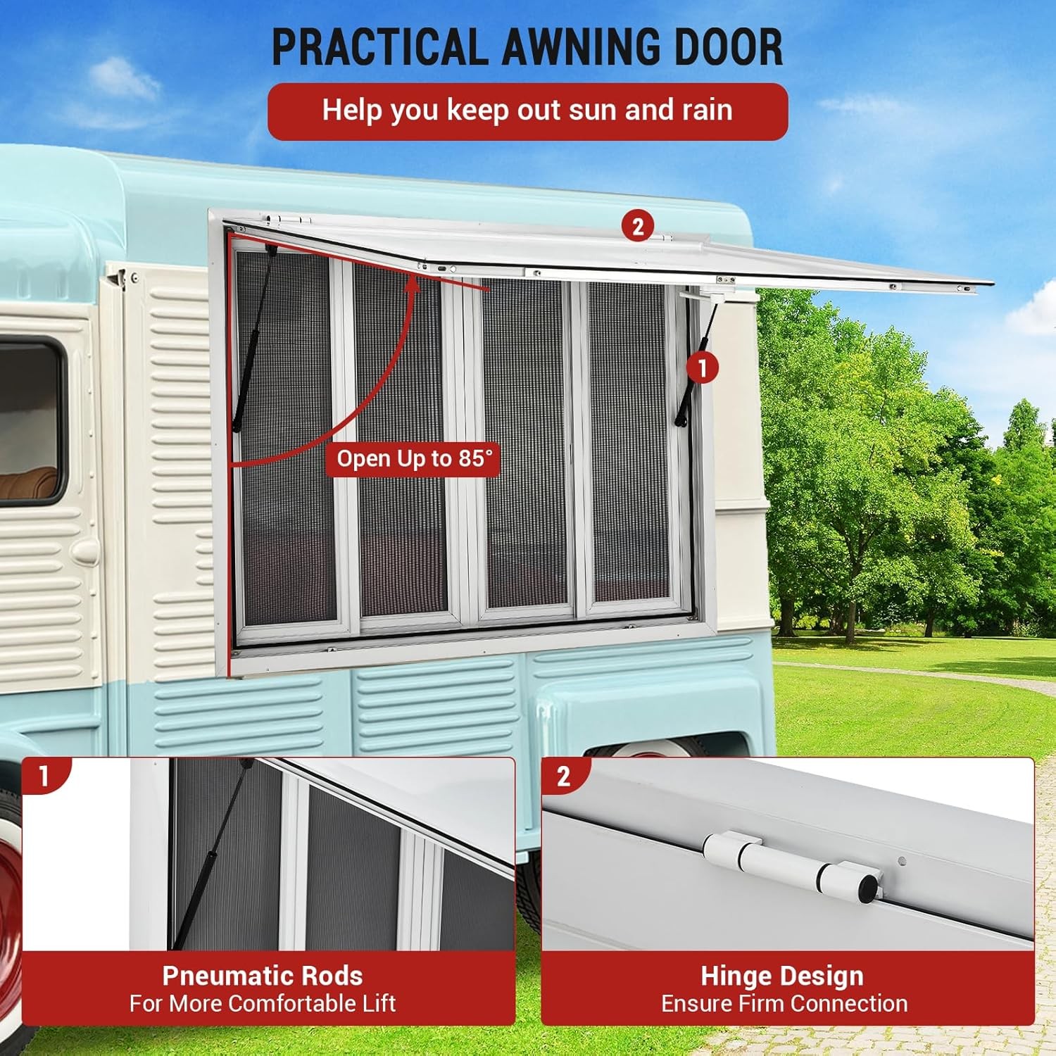 60×36/36×36/45×30/36x48in Concession Stand Serving Window Food Service Awning