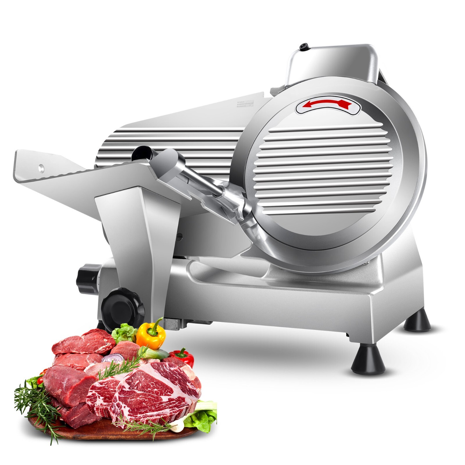 10in Blade Electric Commercial Meat Slicer Steel Frozen Meat Cheese Slicer New