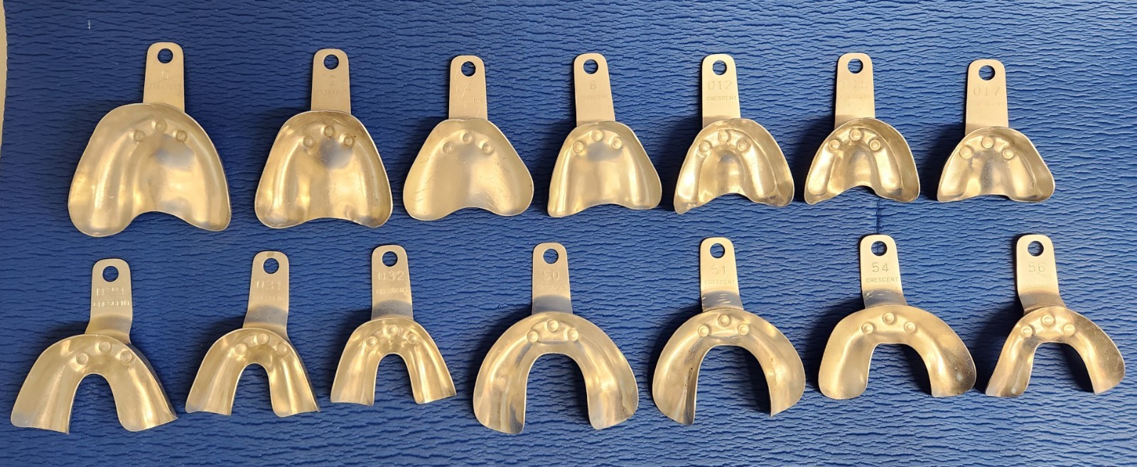 14 Pcs Dental Non-Perforated Stainless Steel Edentulous Impression Trays