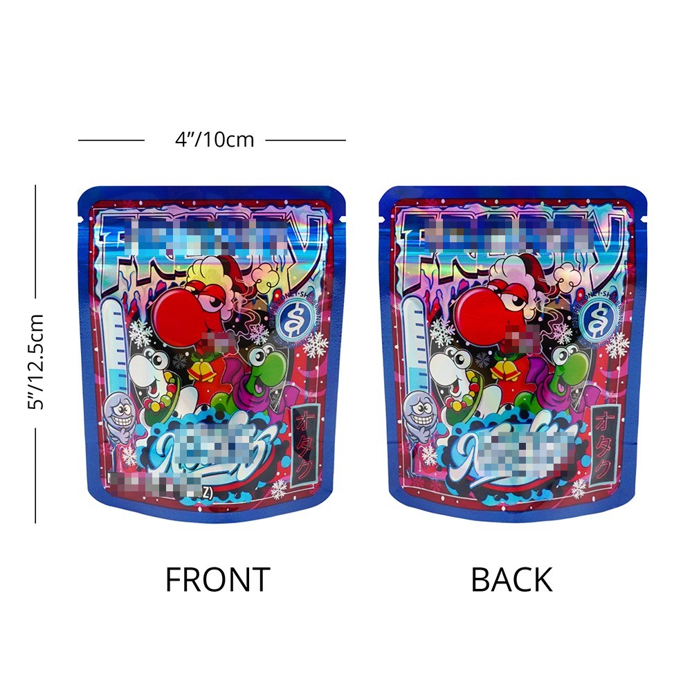 3.5g Smell Proof Resealable Mylar Bags Zip Seal Food Storage Mixed Bags 100pcs