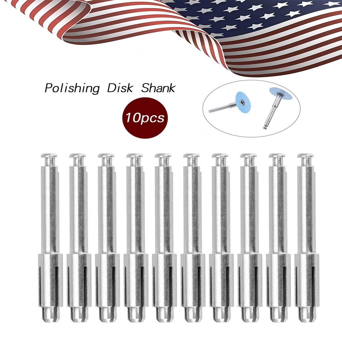 10pcs Dental Mandrel fit For Soflex Polishing Discs