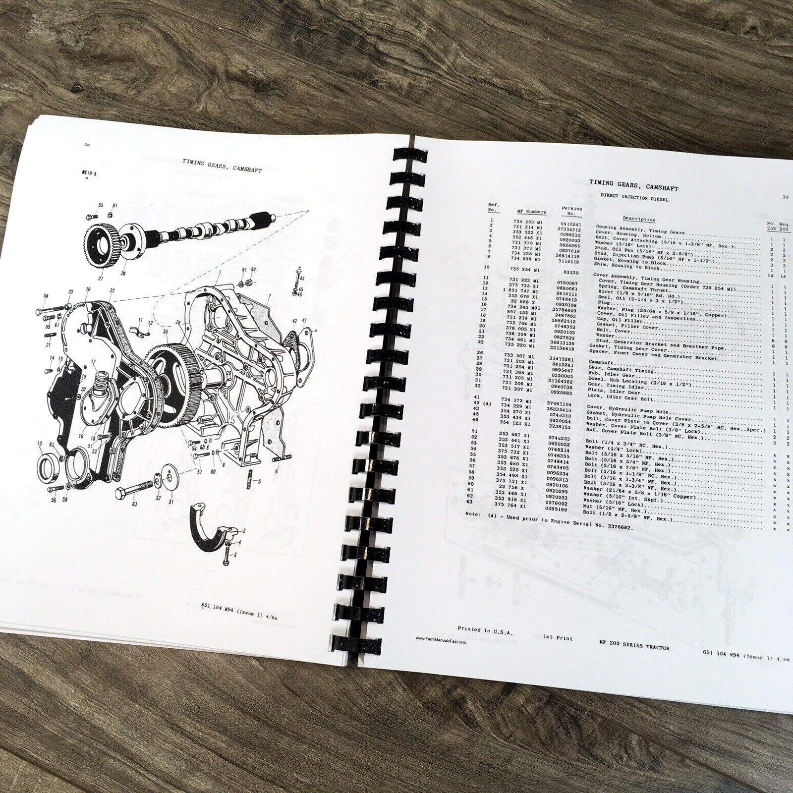 Set Massey Ferguson 202 204 Tractor Service Manual Parts Operators Repair Shop