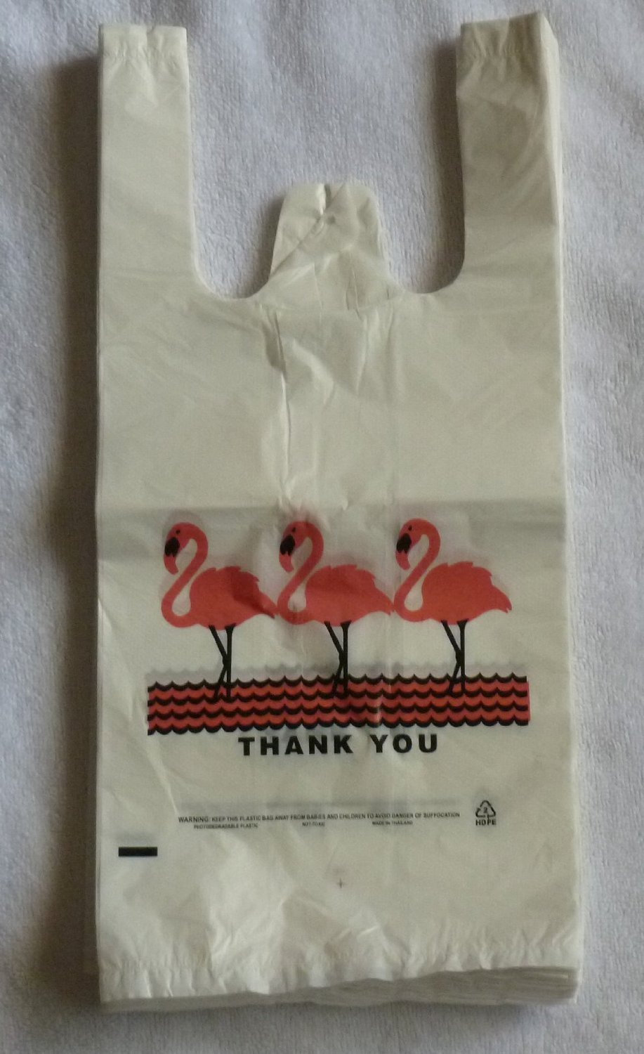 Lot 5000 Flamingo Thank-you T-shirt Bags (11.5×6.5×21 -13 Mic) Large size