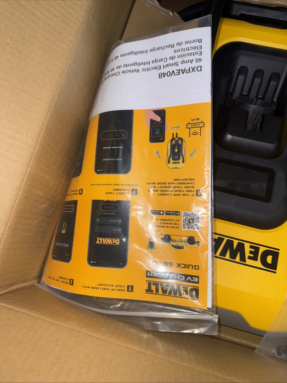 DEWALT Level-2 Wall Mounted Electric Vehicle EV Charger up to 48 Amps New