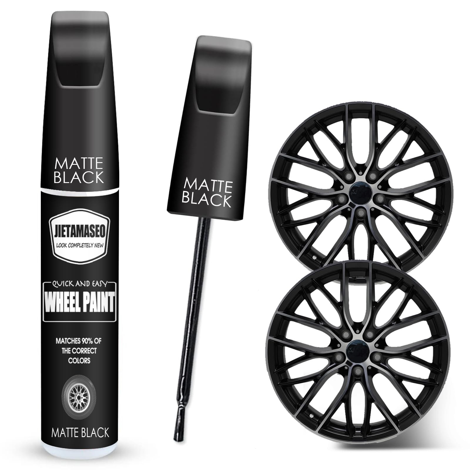 Matte Black Rim Touch Up Paint Wheel Repair Kit Curb Rash, Quick And Easy Wh…