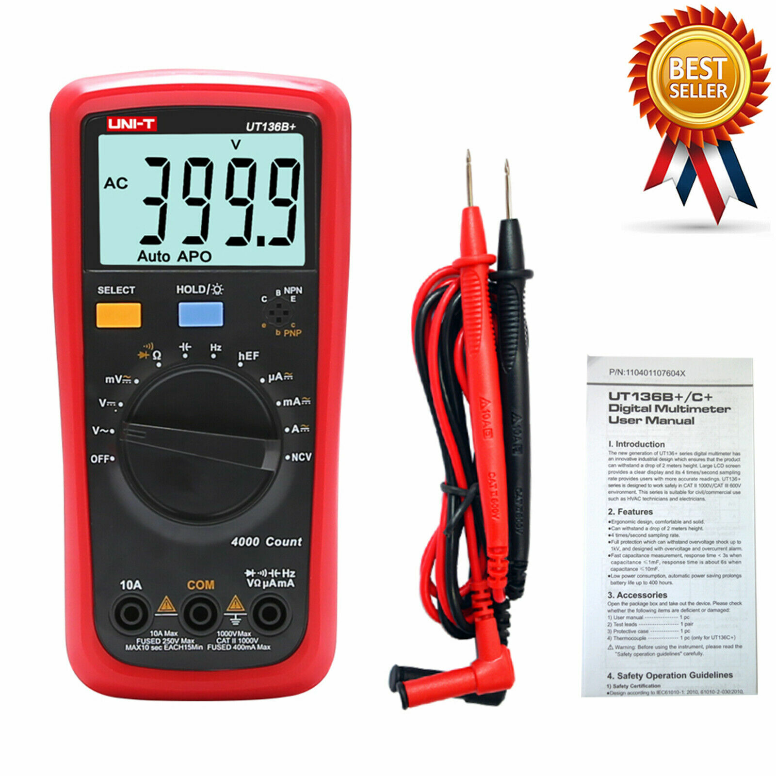 UNI-T UT136B+ Digital Multimeter Long Battery Service Life NCV Tester✦Kd