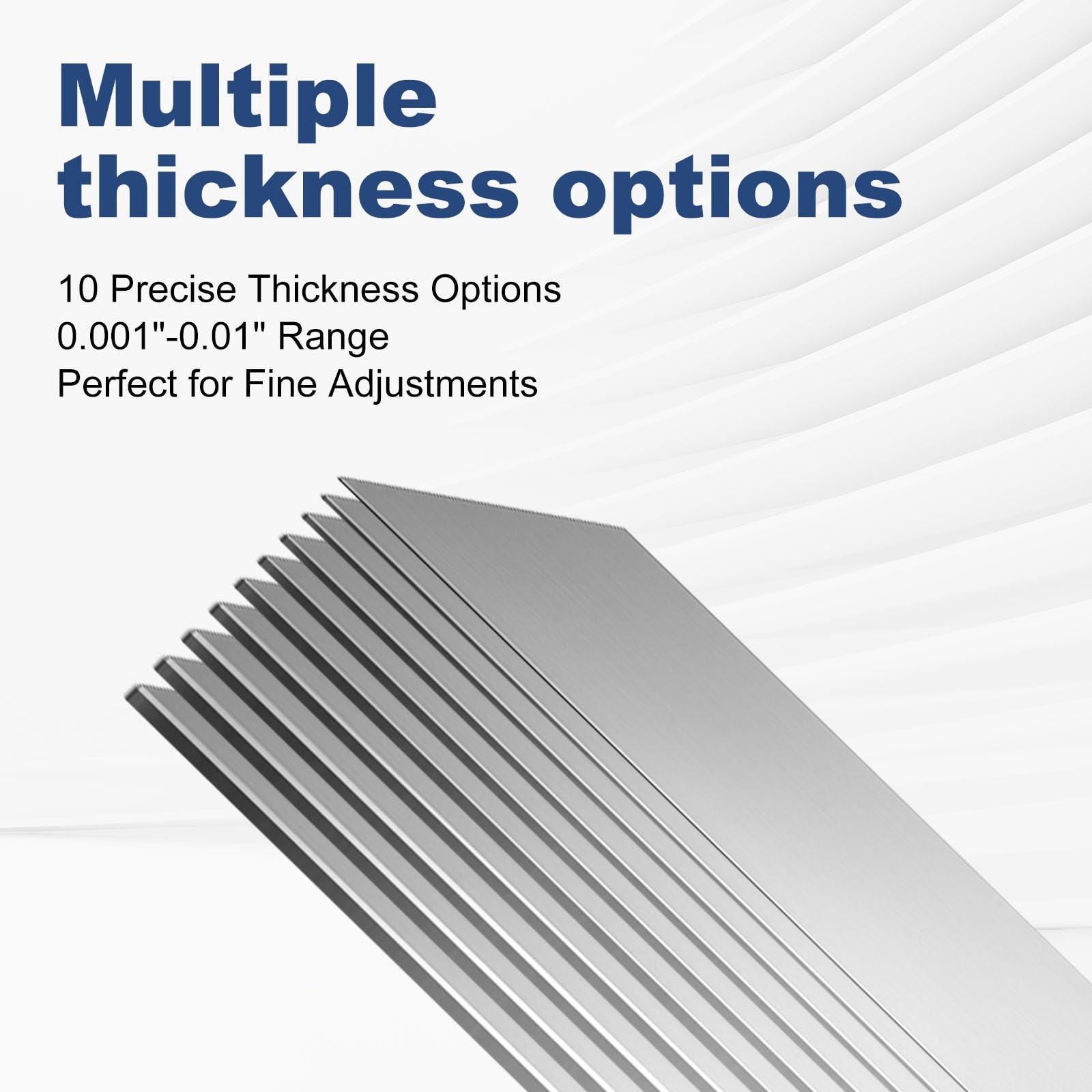 AOKLIT 50 Pcs Shim Stock Assortment, 304 Stainless 1x6x0.01 inches, silvery