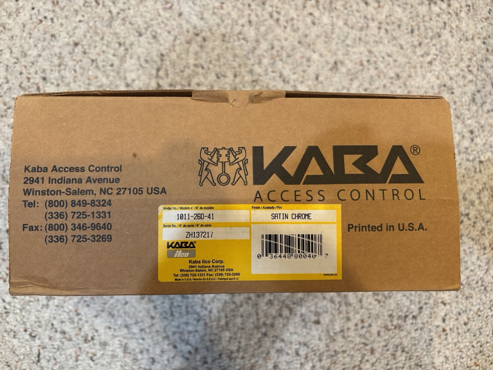 Kaba Simplex Ilco 1041S26D Pushbutton Lock w/ Key Override in Satin Chrome