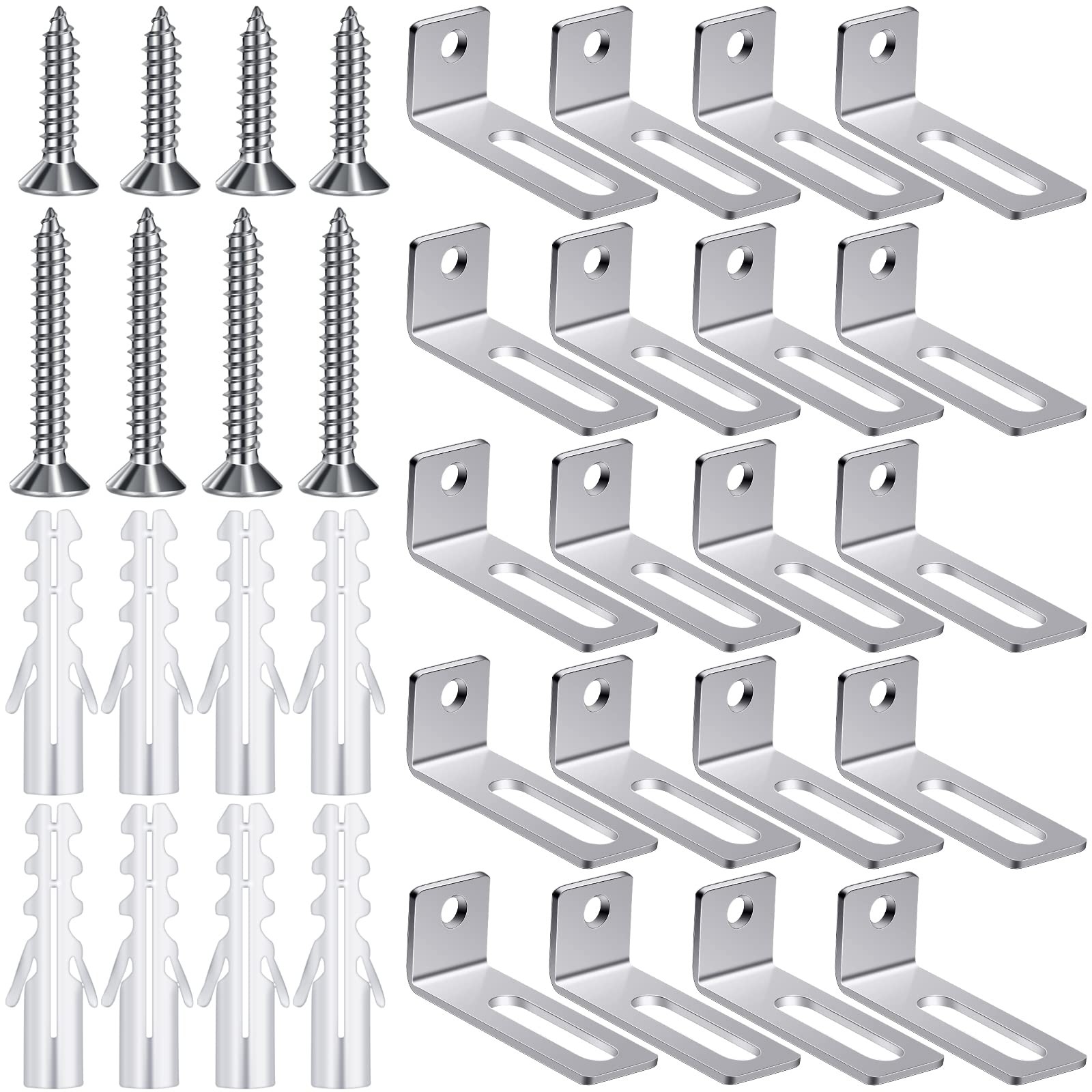 Oudain 20 Set Whiteboard Brackets Installation Hardware Kit White